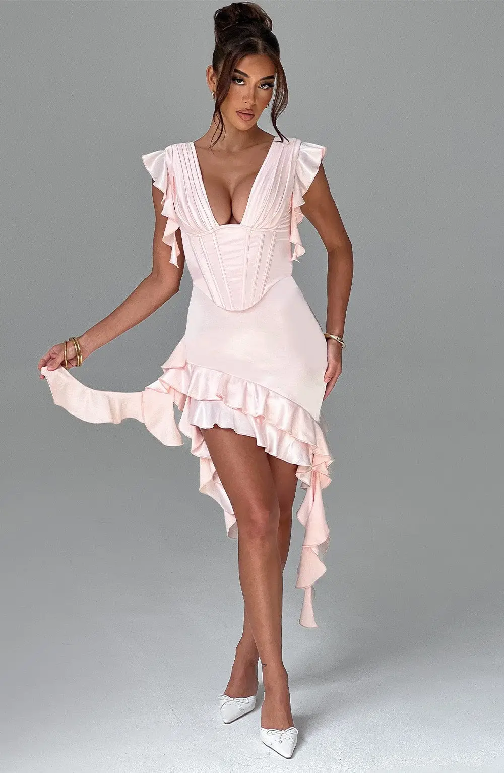 Rosalie Mini Dress - Blush - Image 6