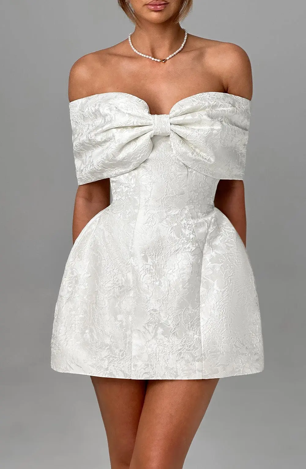 Raquel Mini Dress - Ivory - Image 9