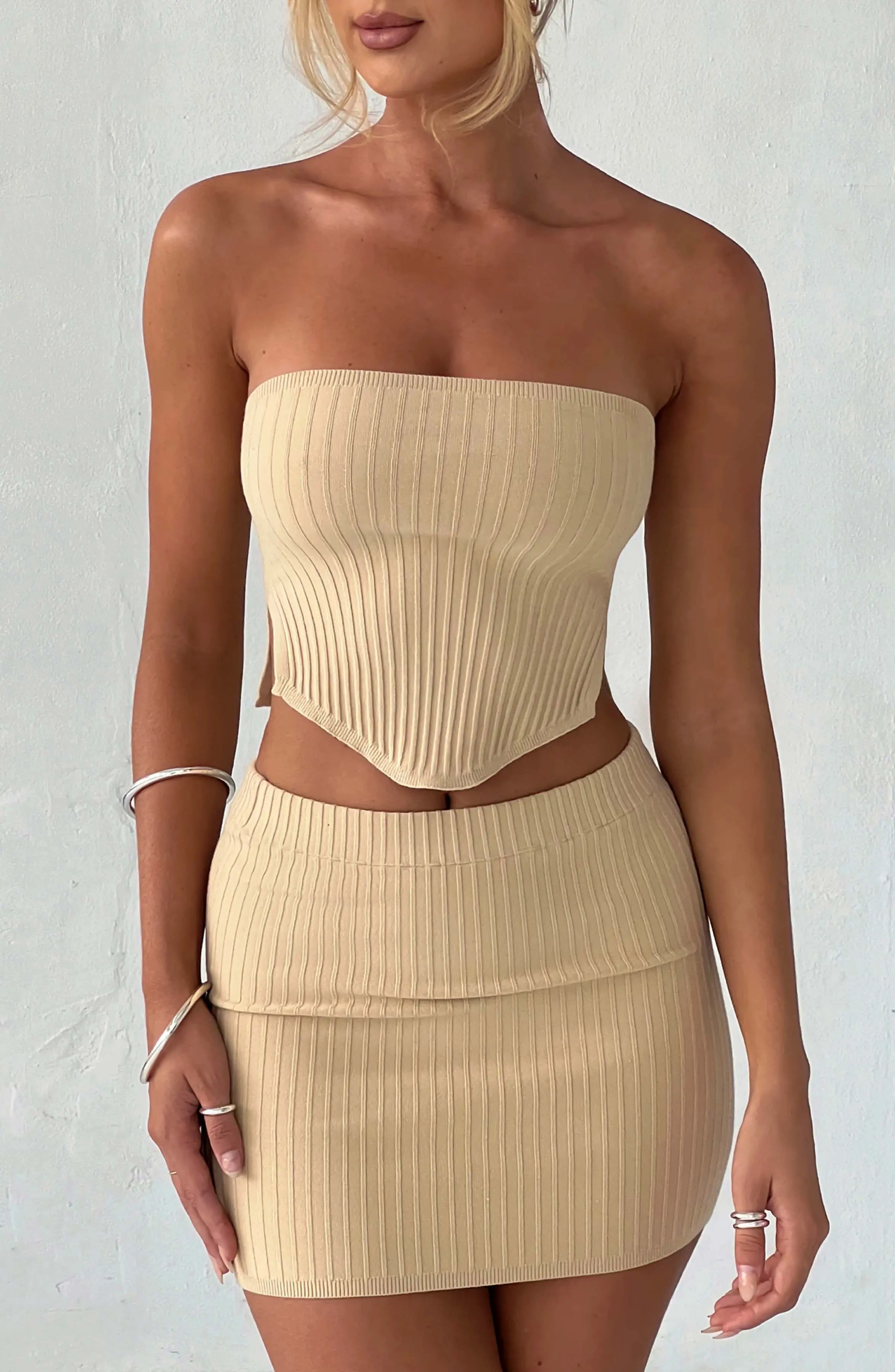 Jaz Mini Skirt - Beige - Image 9