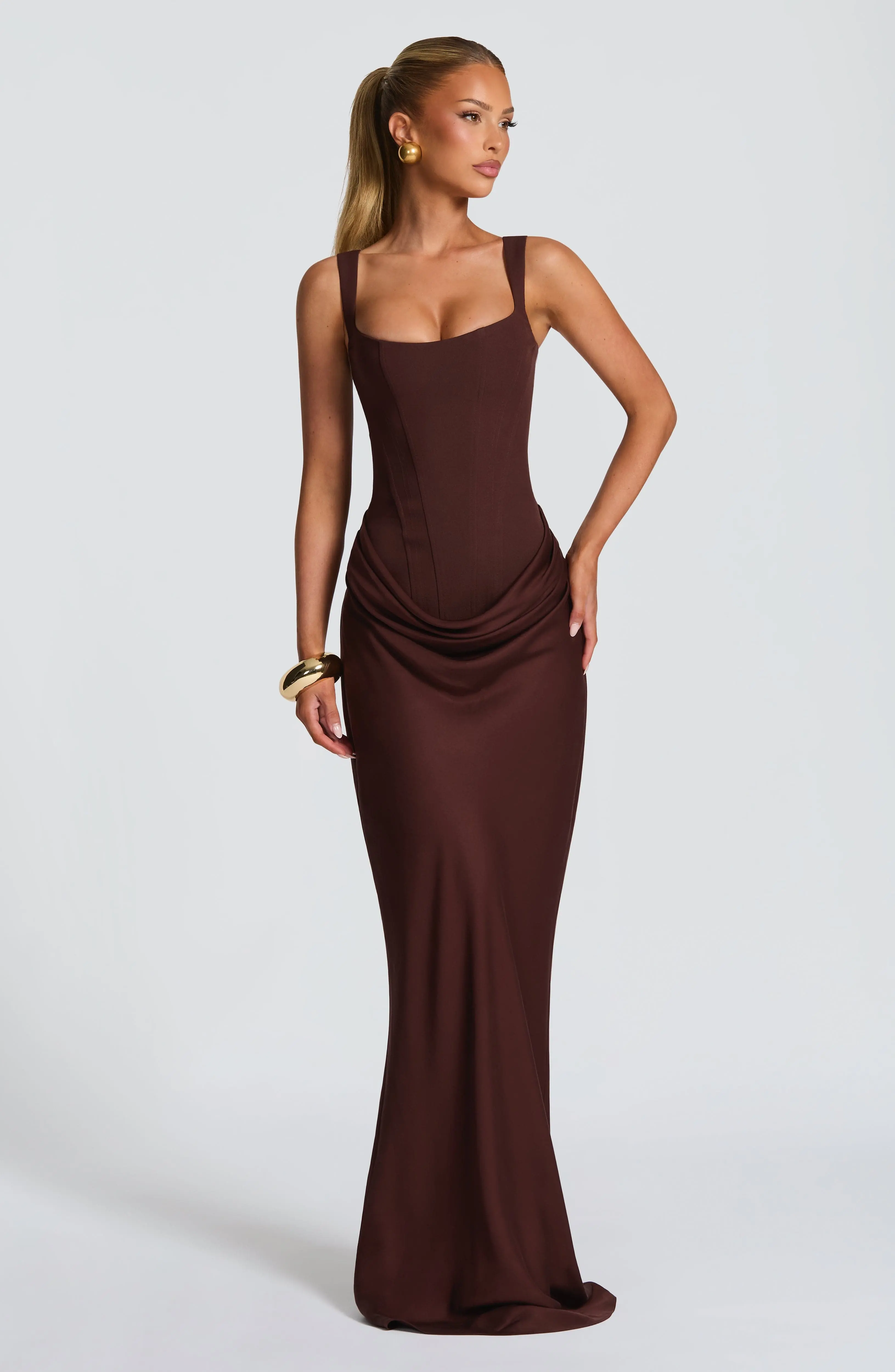 Cornelia Maxi Dress - Plum Brown - Image 9