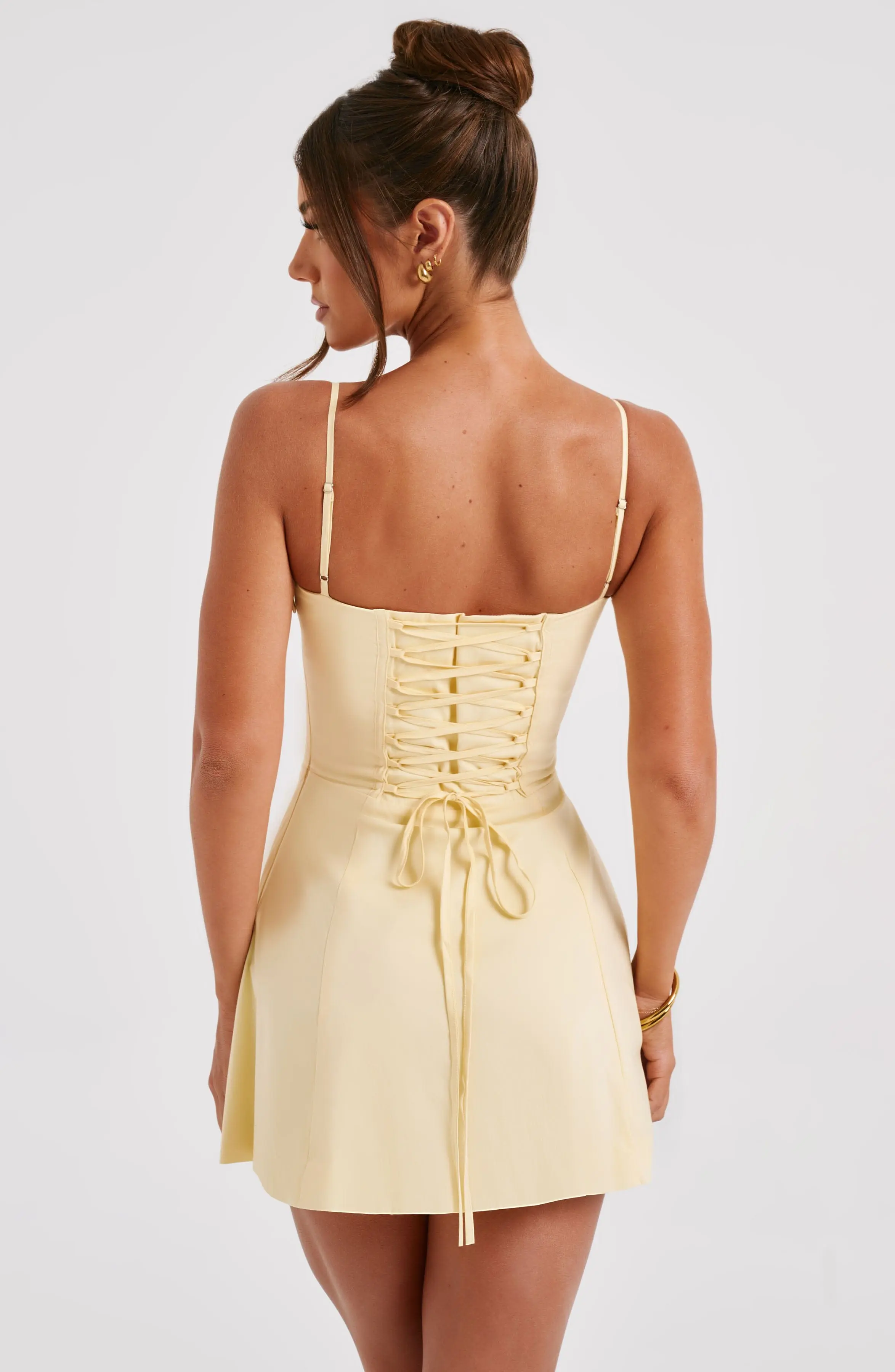 Lacey Mini Dress - Lemon - Image 2