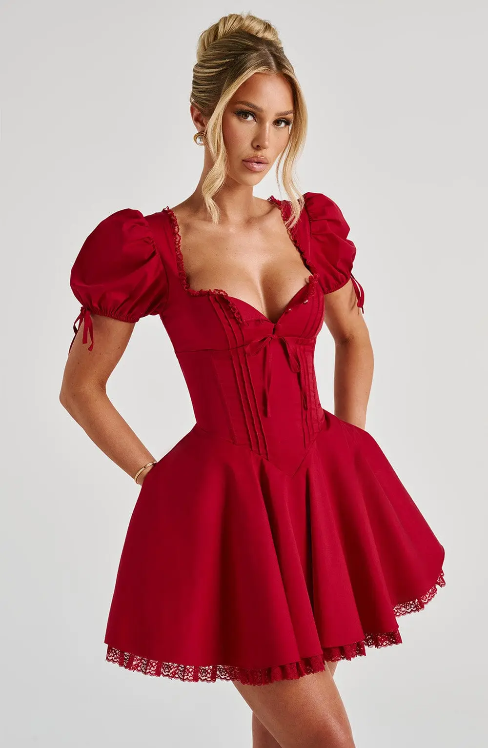 Annie Mini Dress - Red - Image 7