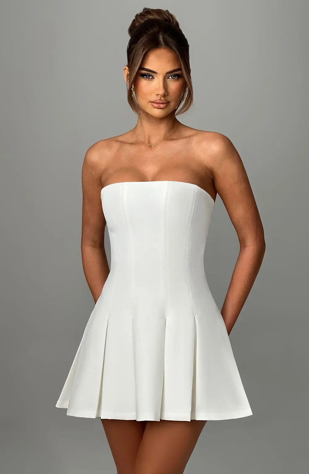 Bryony Mini Dress - Ivory - Image 3