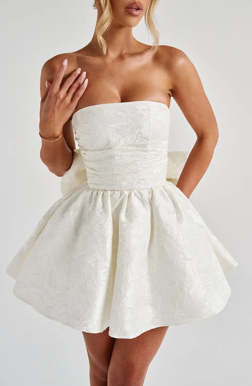 Salome Mini Dress - Ivory - Image 3