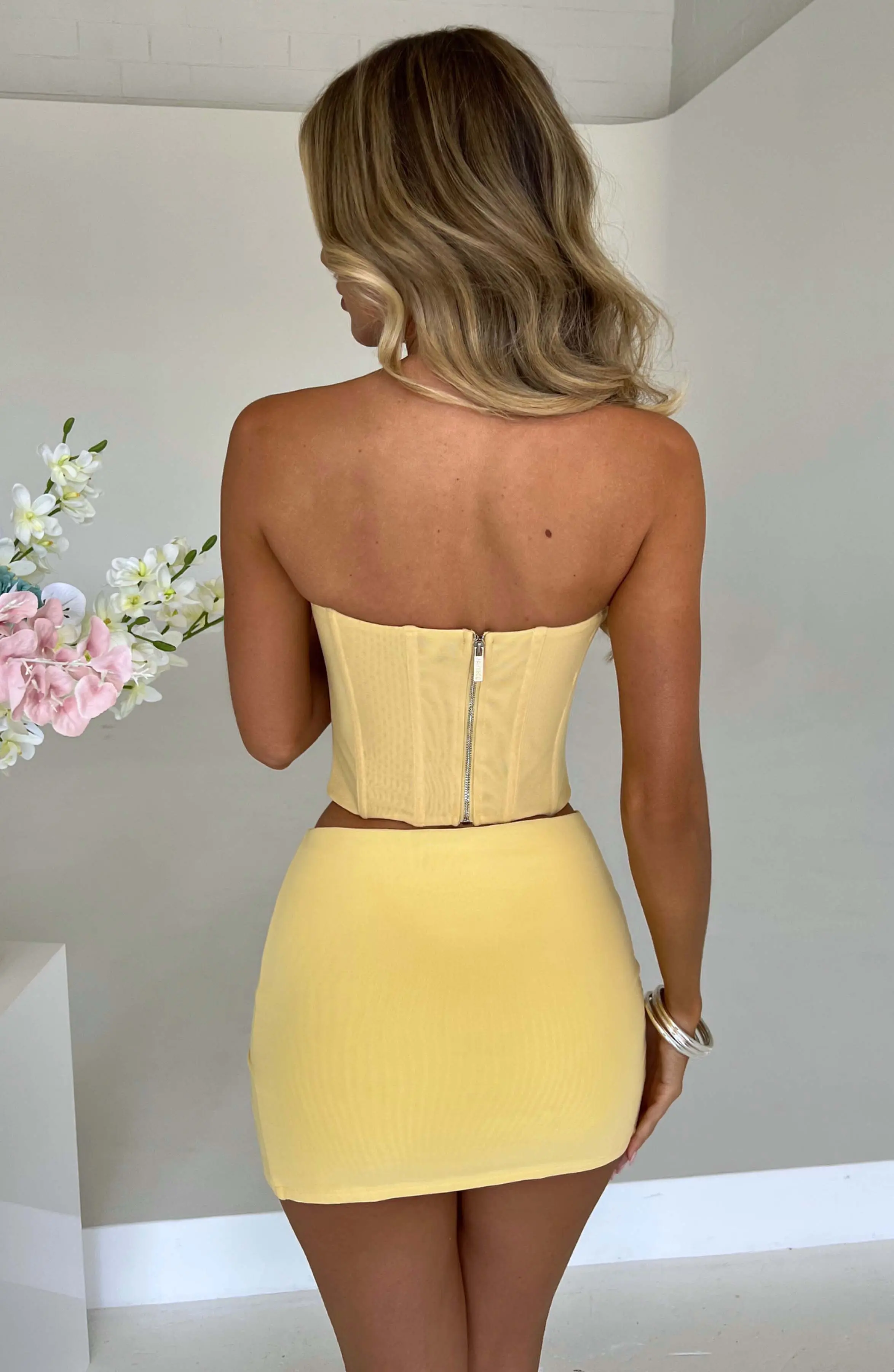 Alina Mini Skirt - Lemon - Image 3