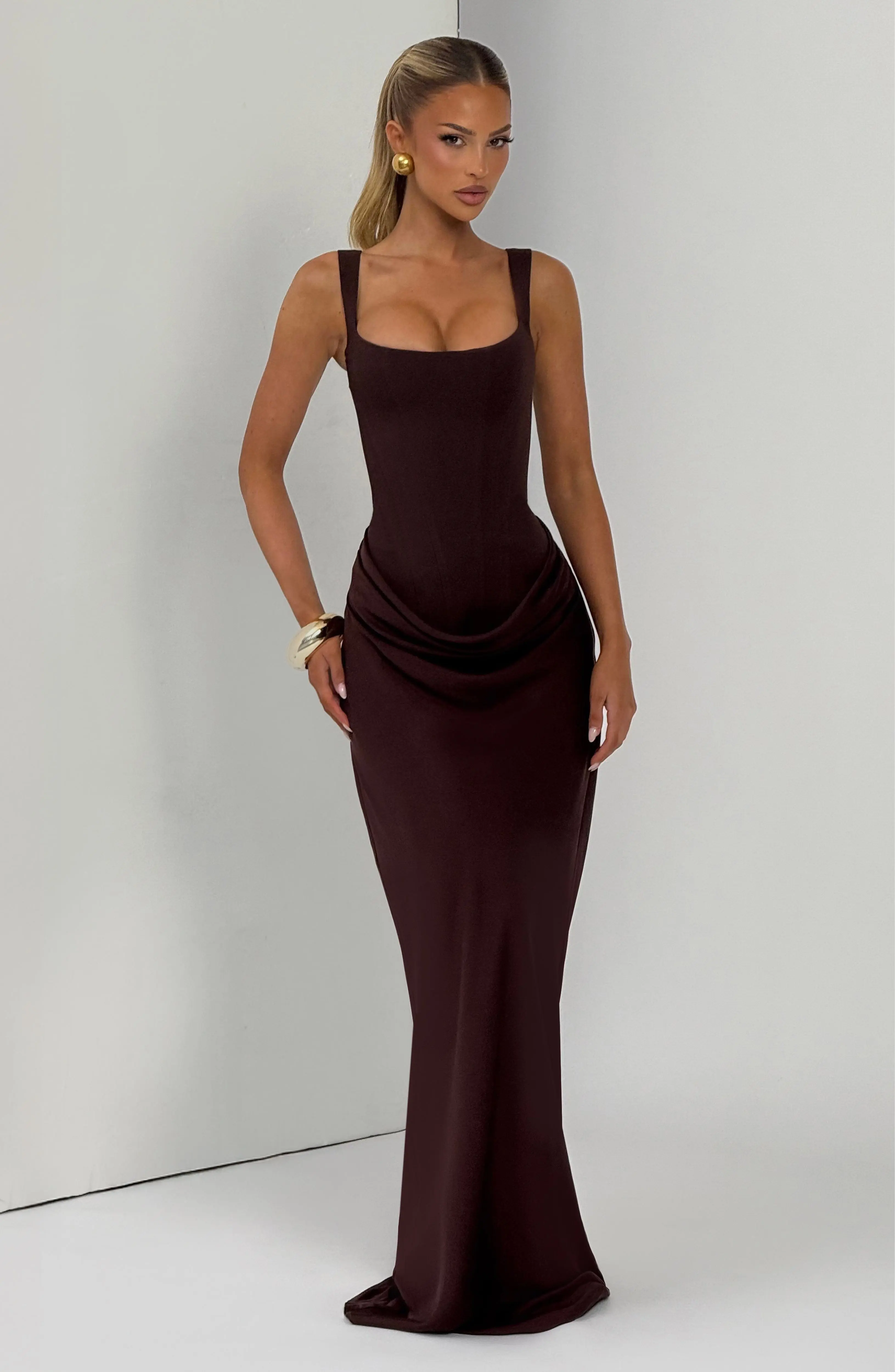 Cornelia Maxi Dress - Plum Brown - Image 8