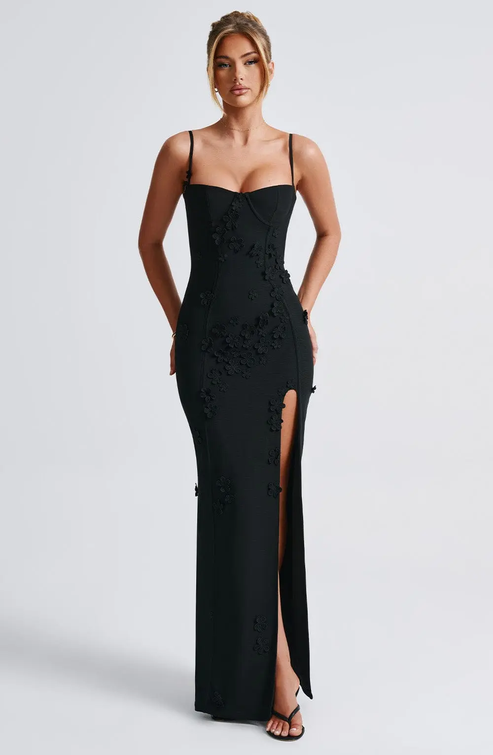 Dalary Maxi Dress - Black Lined - Image 7