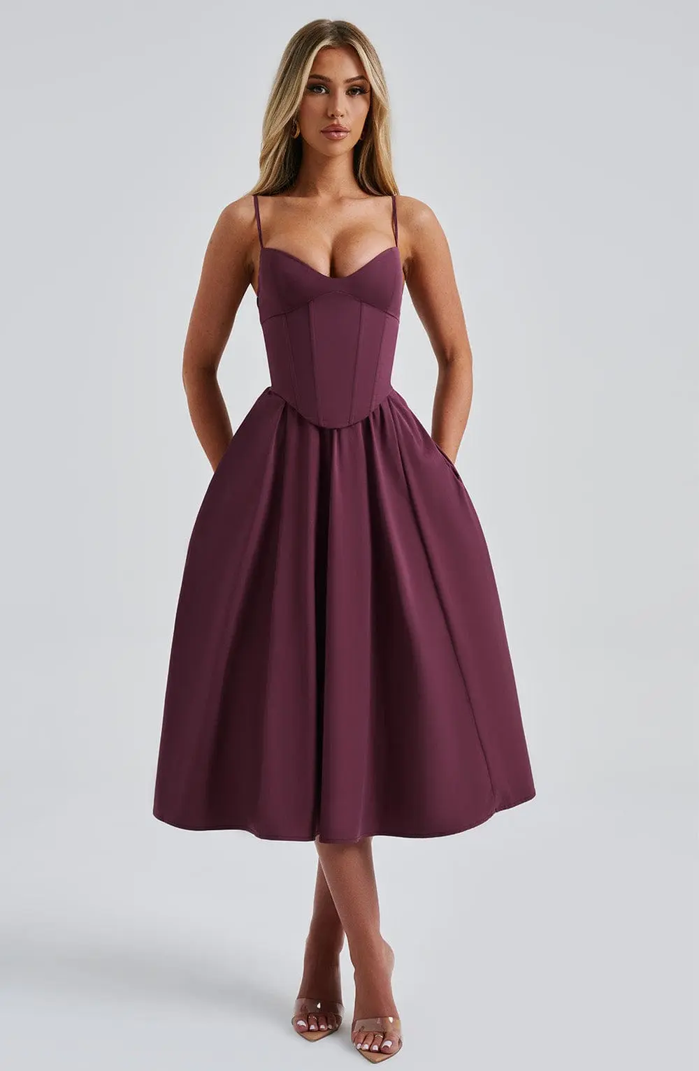 Mariella Midi Dress - Cherry Lacquer - Image 6