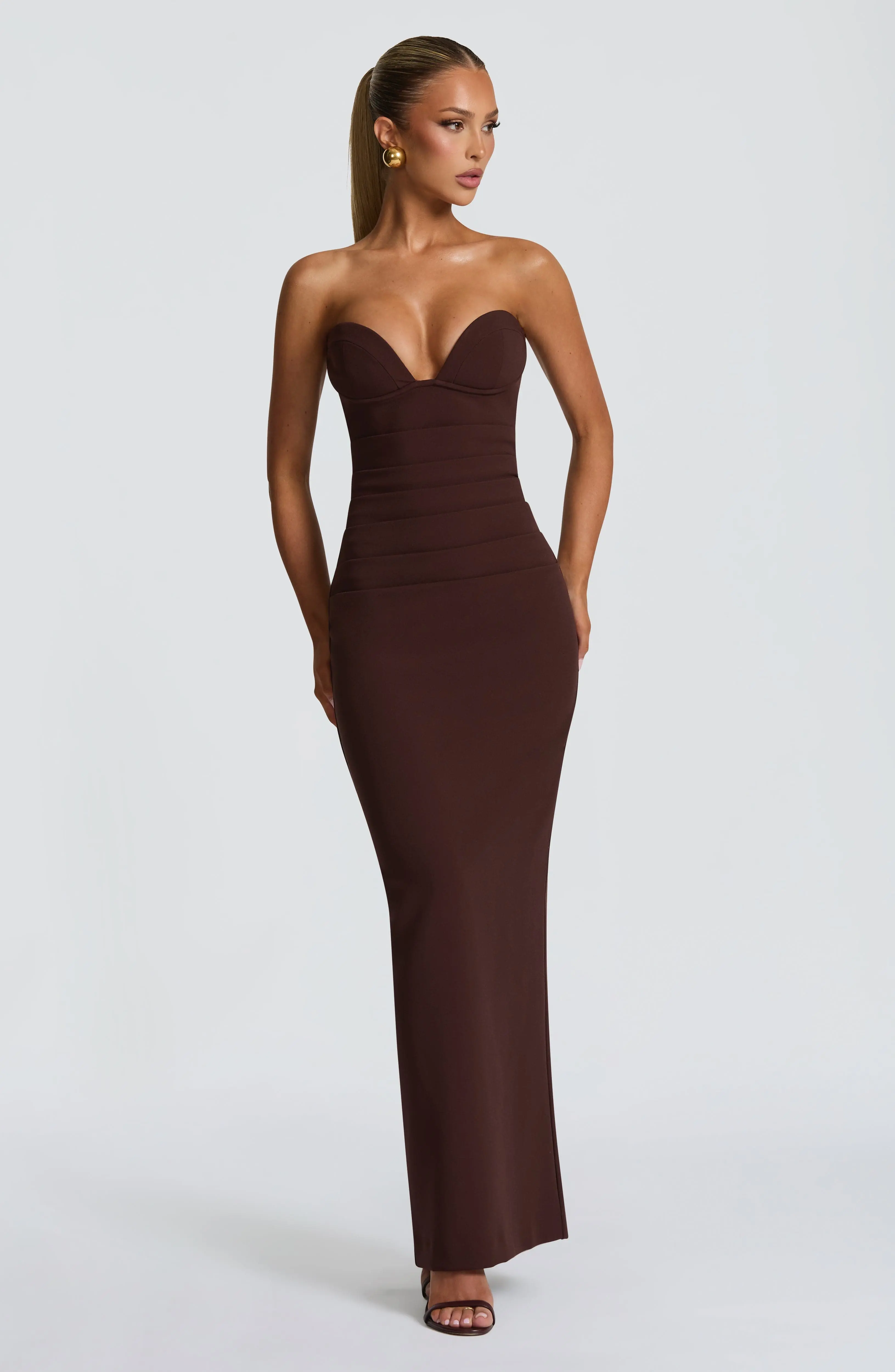 Lindsey Maxi Dress - Plum Brown - Image 3