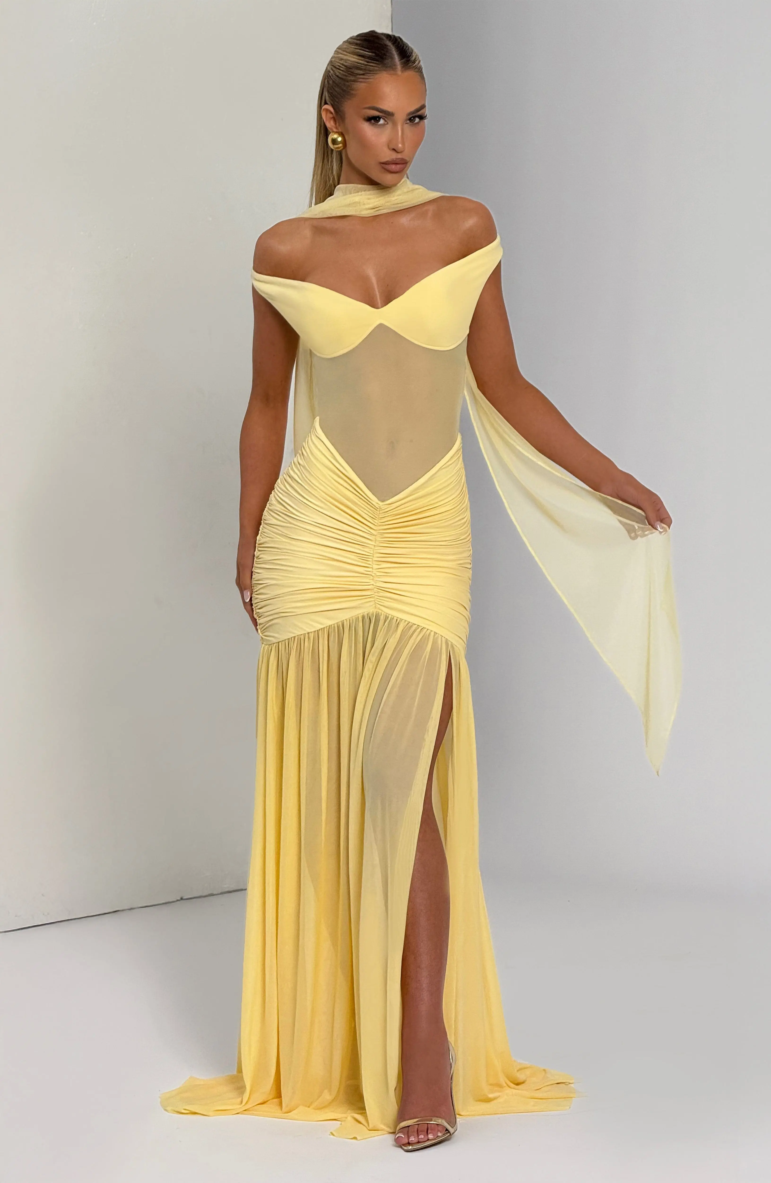 Alaia Maxi Dress - Lemon - Image 7