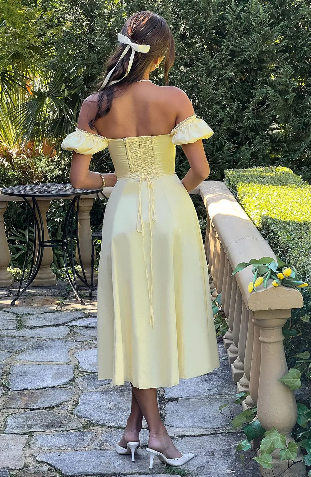 Courtney Midi Dress - Lemon - Image 2