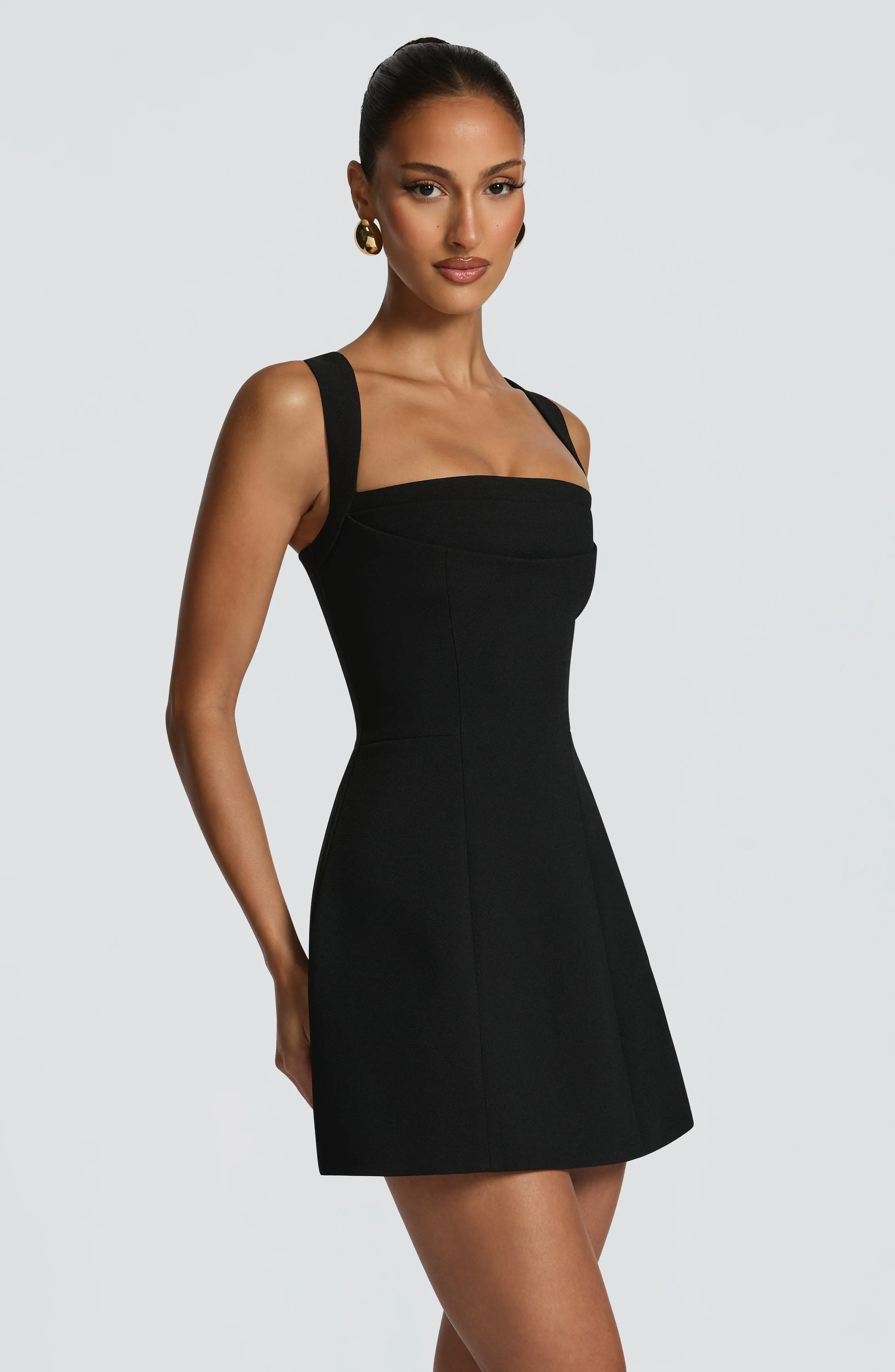 Iona Mini Dress - Black - Image 3