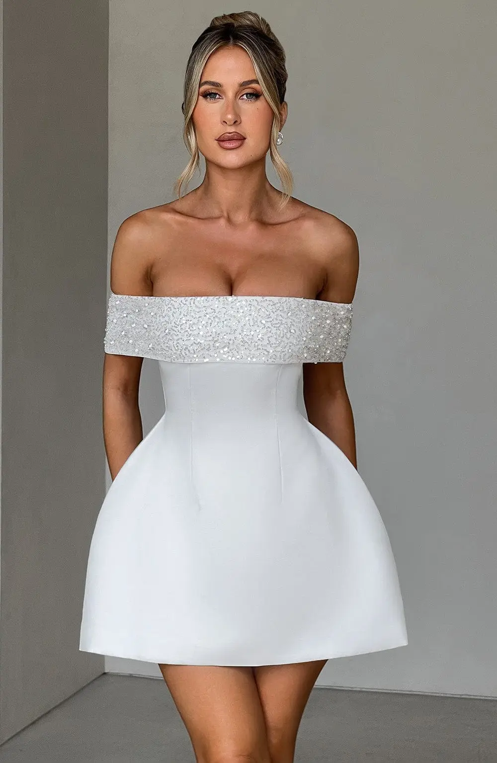 Noelle Mini Dress - Ivory - Image 2
