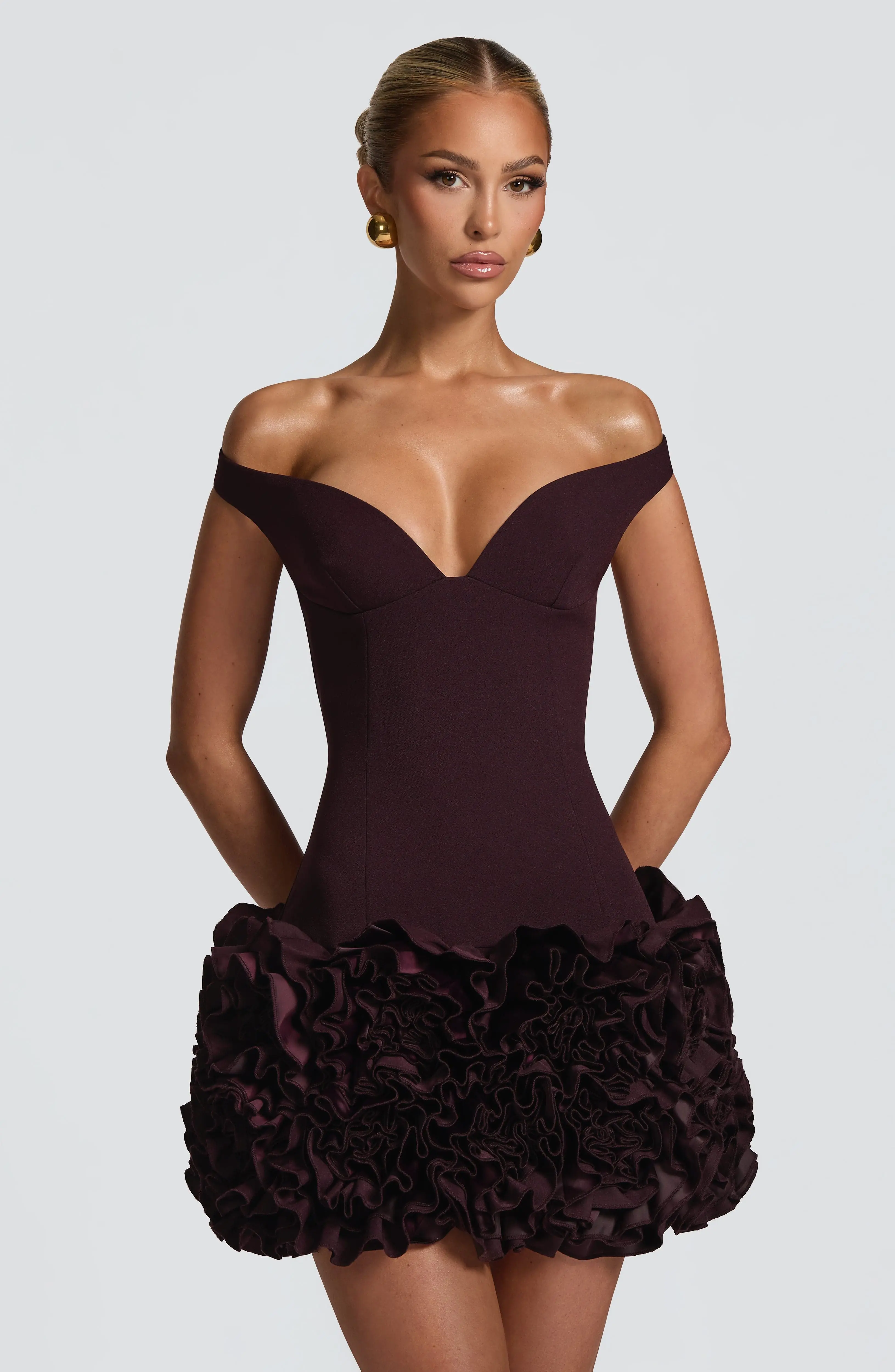 Aveta Mini Dress - Plum - Image 6