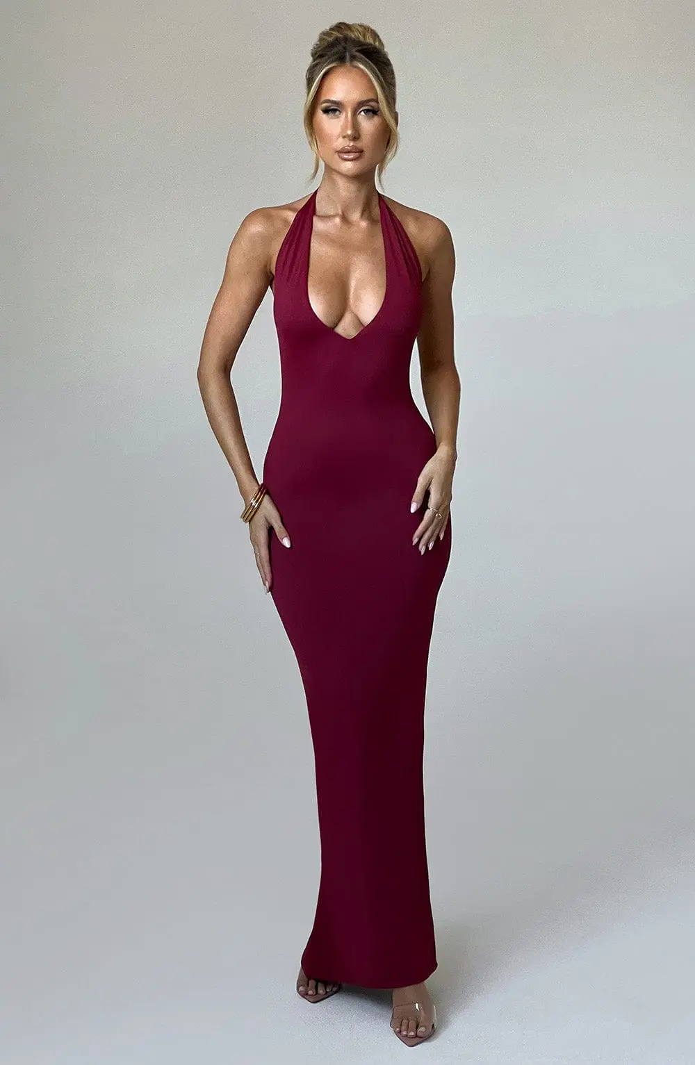 Harmonia Maxi Dress - Burgundy - Image 3
