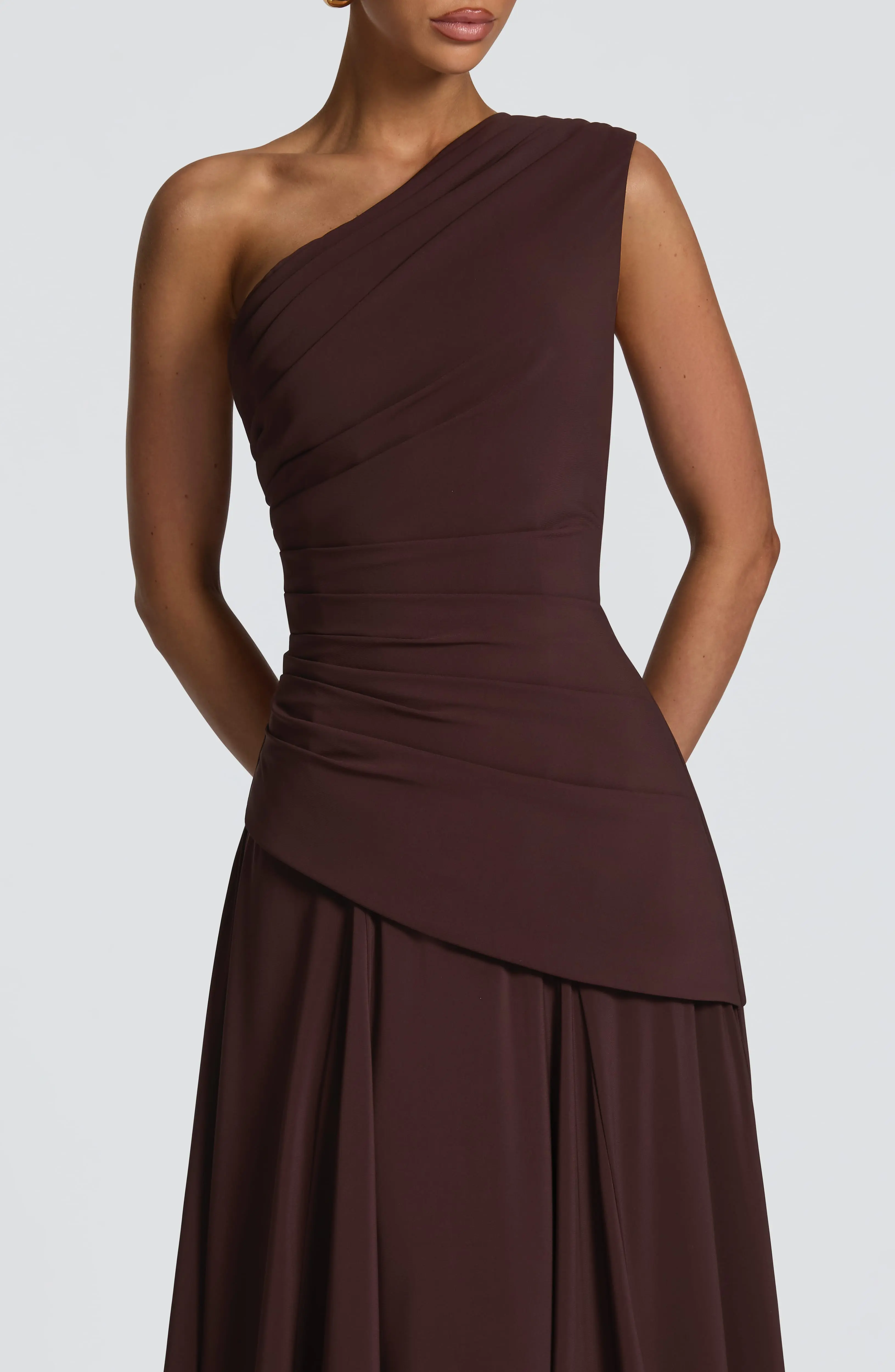 Bianca Maxi Dress - Plum Brown - Image 9