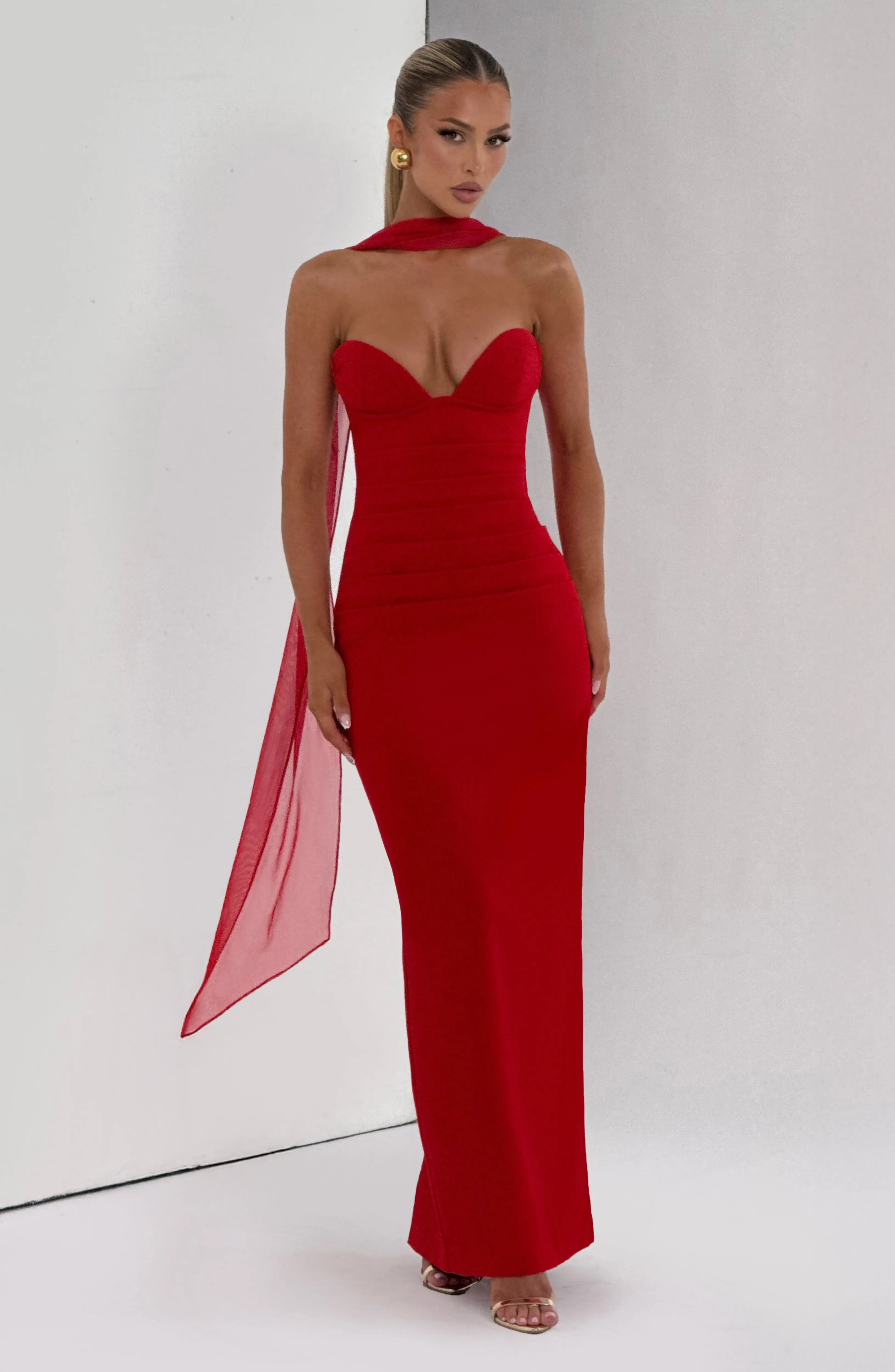 Lindsey Maxi Dress - Red - Image 9