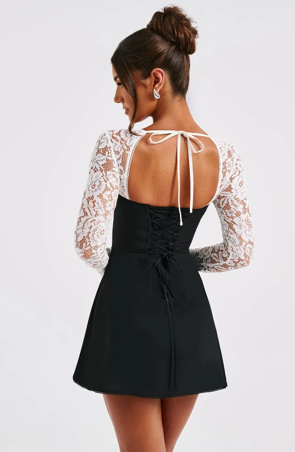 Jacinta Mini Dress - Black/White - Image 4