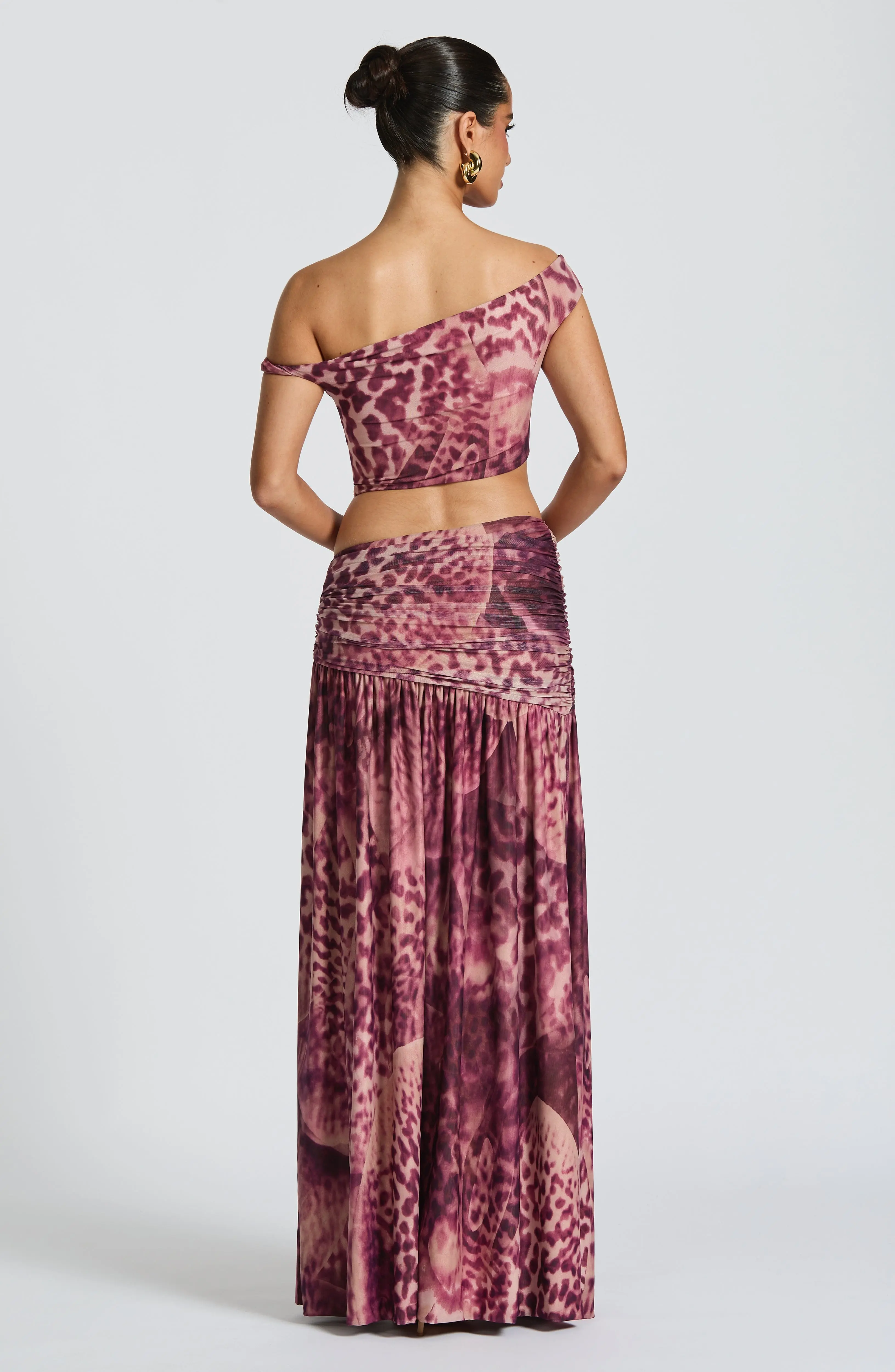 Saira Maxi Skirt - Magenta Orchid Print - Image 2