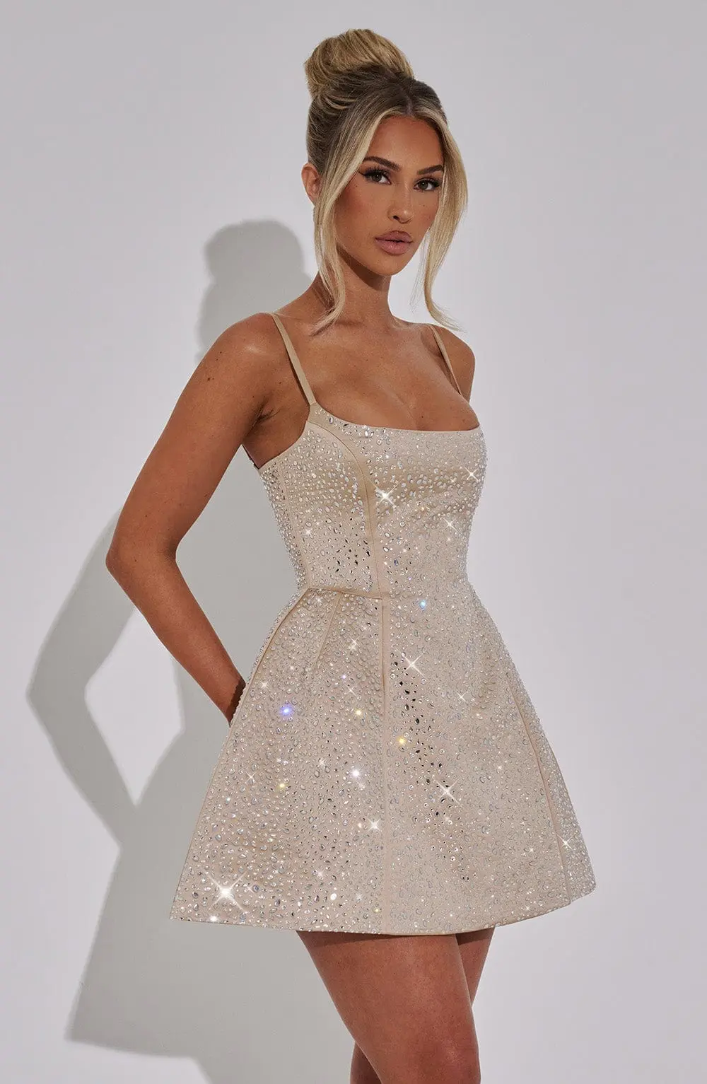 Angelique Mini Dress - Champagne - Image 6