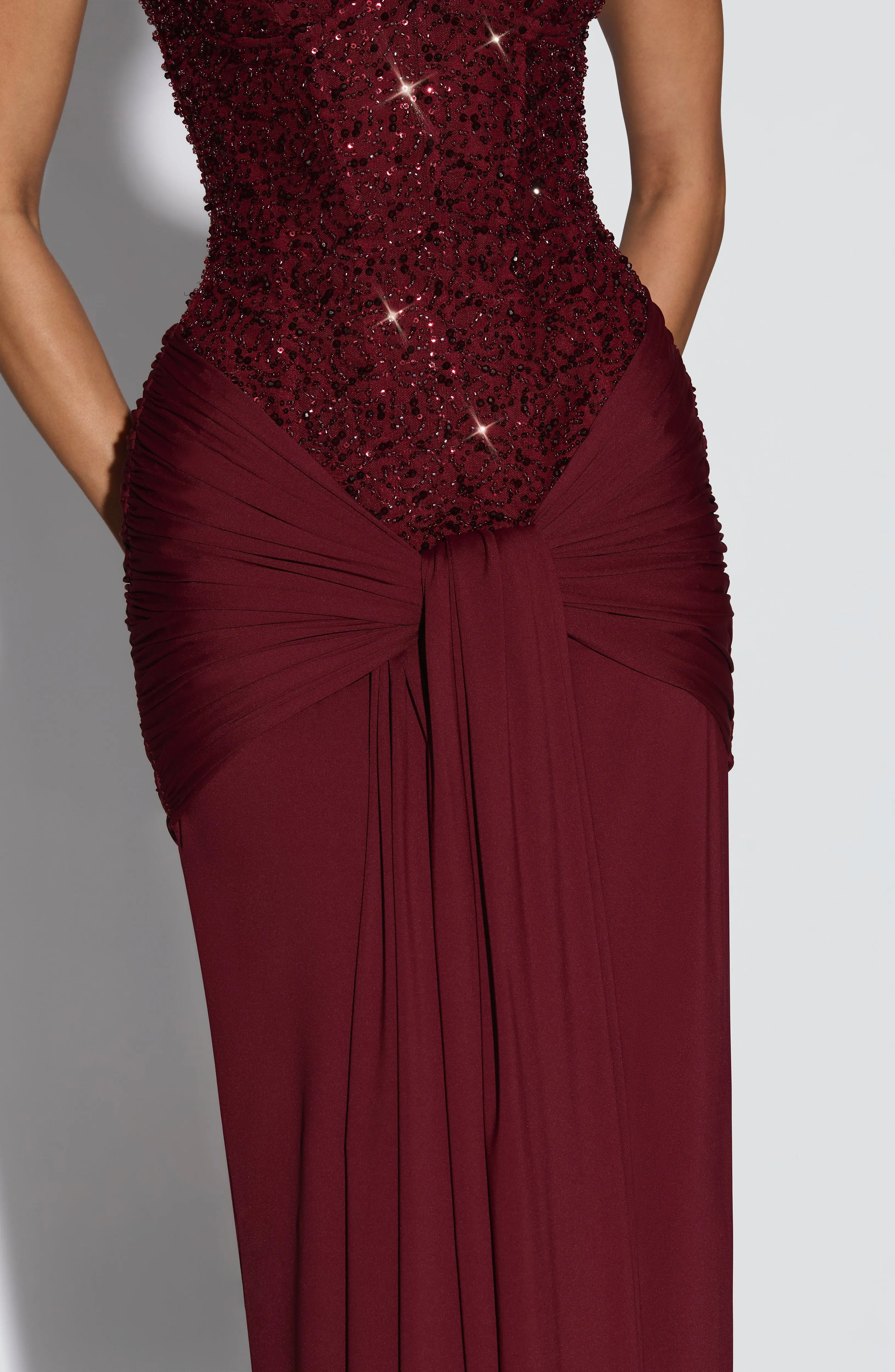 Carina Maxi Dress - Burgundy - Image 5