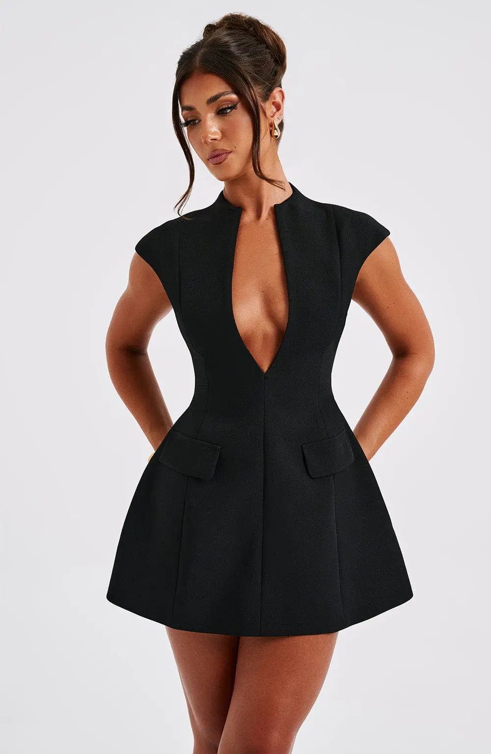 Suri Mini Dress - Black - Image 7