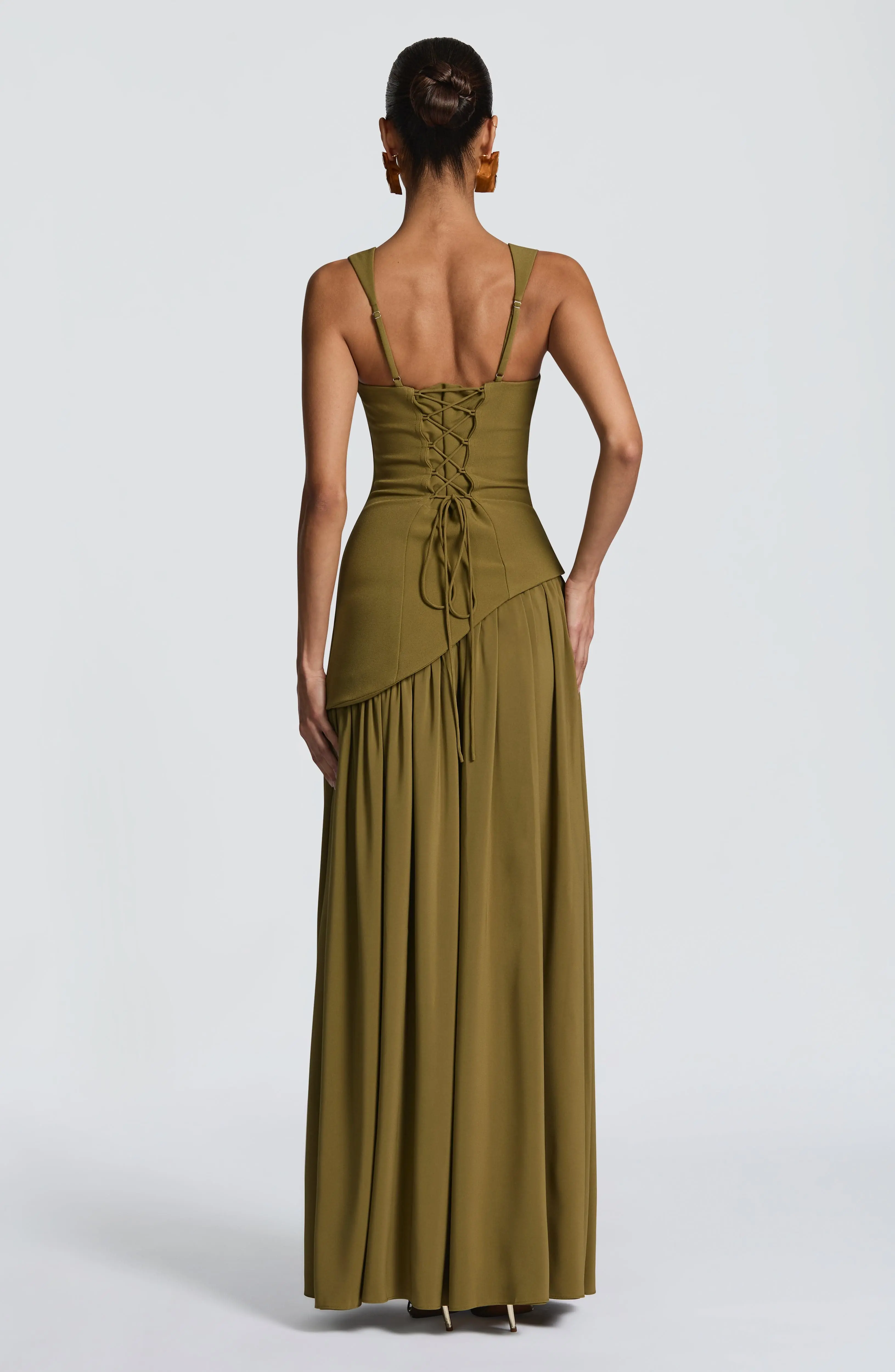 Tullulah Maxi Dress - Deep Olive - Image 3