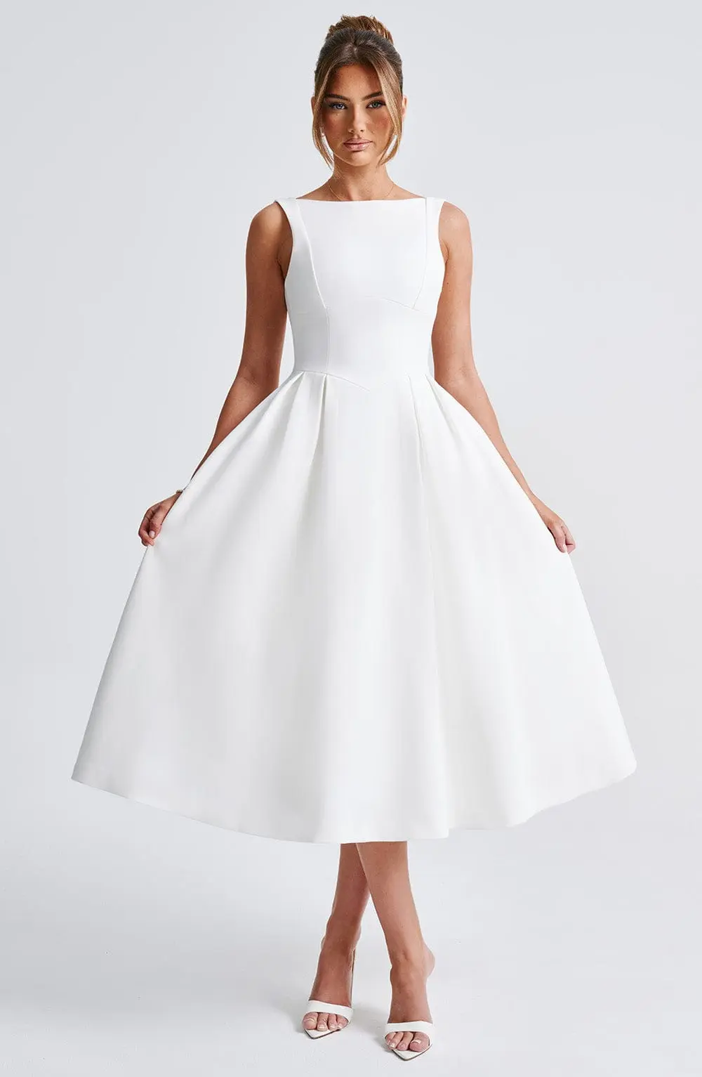 Clarabella Midi Dress - Ivory - Image 13