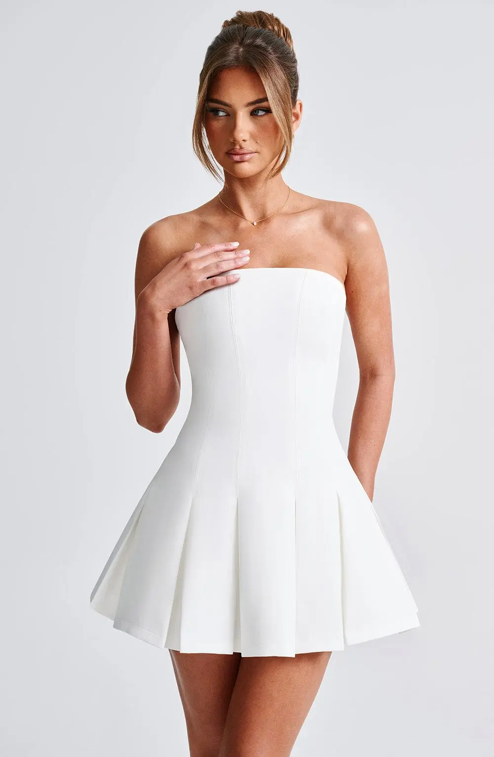 Bryony Mini Dress - Ivory - Image 8