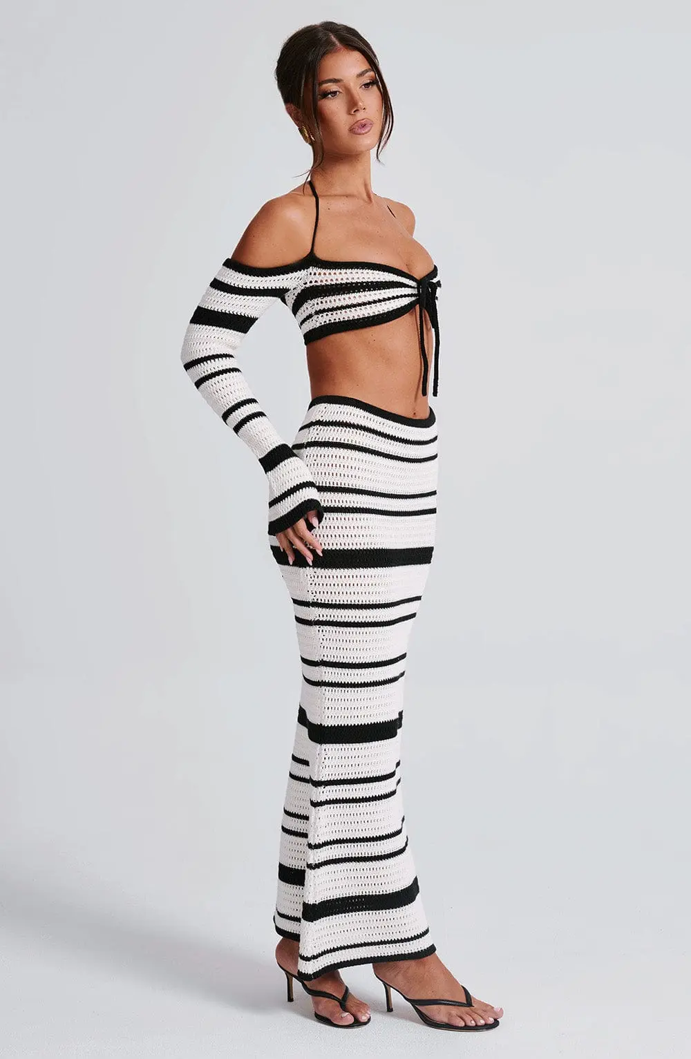 Georgia Maxi Skirt - Black/White - Image 9