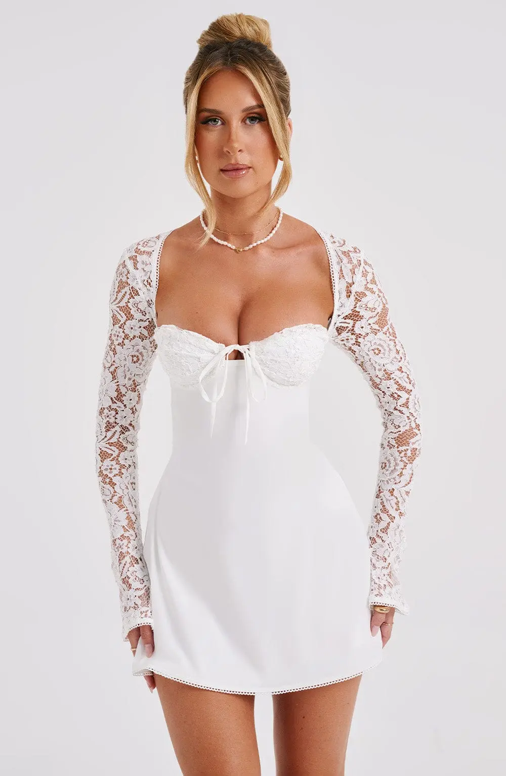Jacinta Mini Dress - Ivory - Image 17