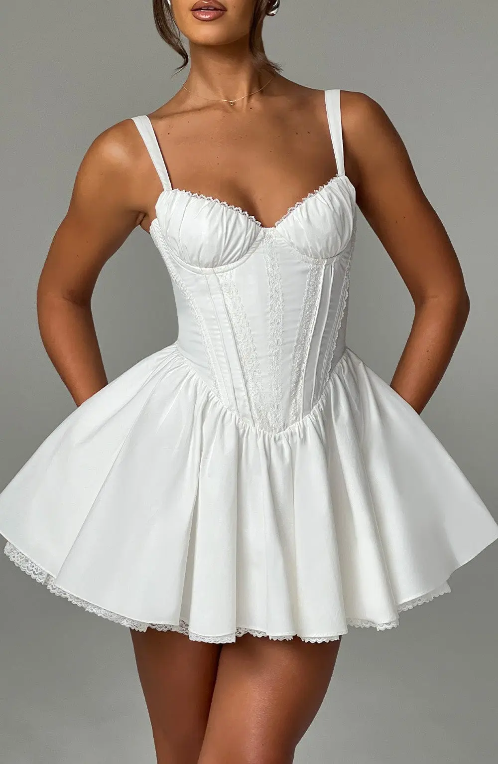 Josie Mini Dress - White - Image 3
