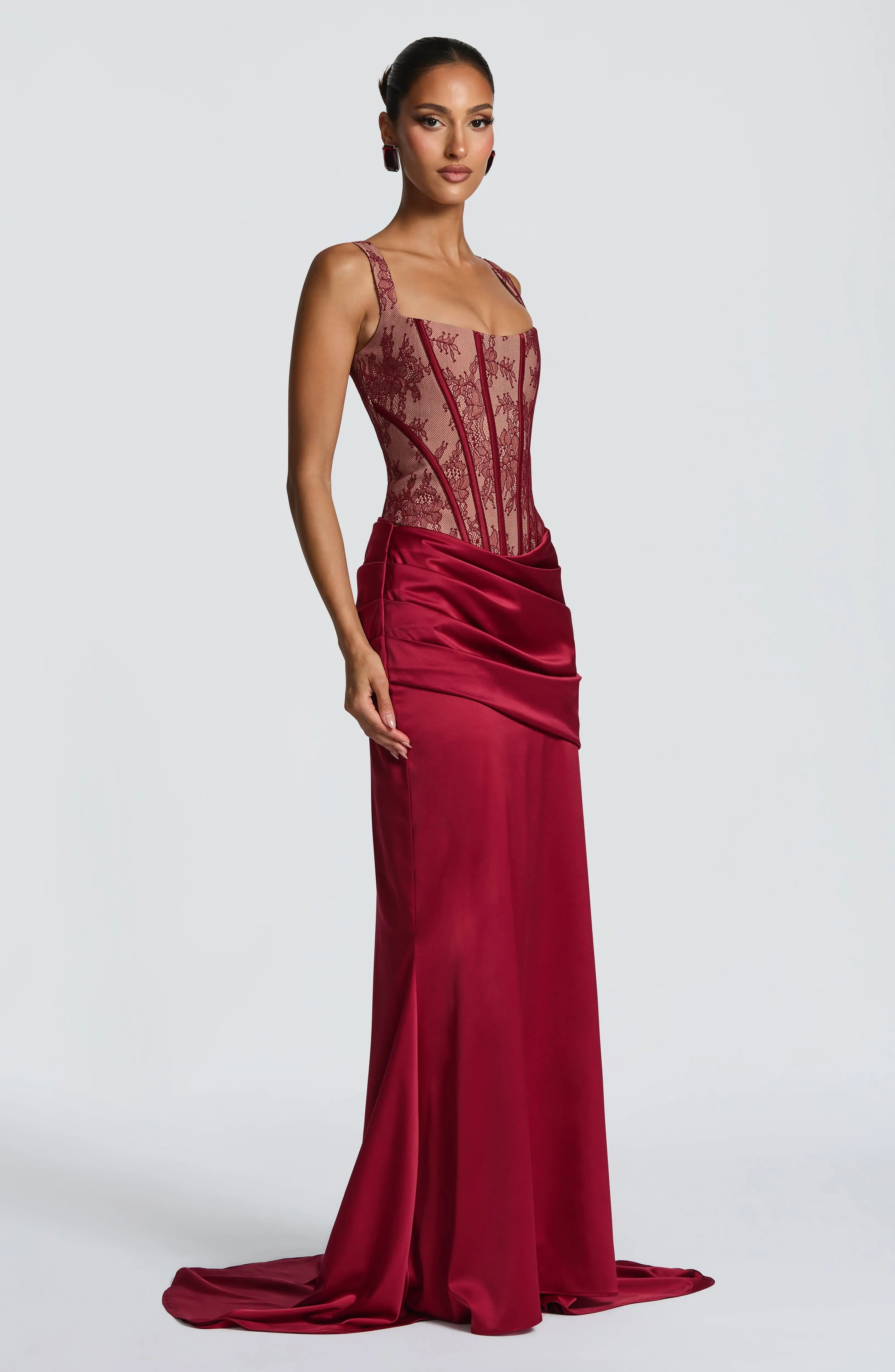 Nixie Corset - Burgundy Lace - Image 5