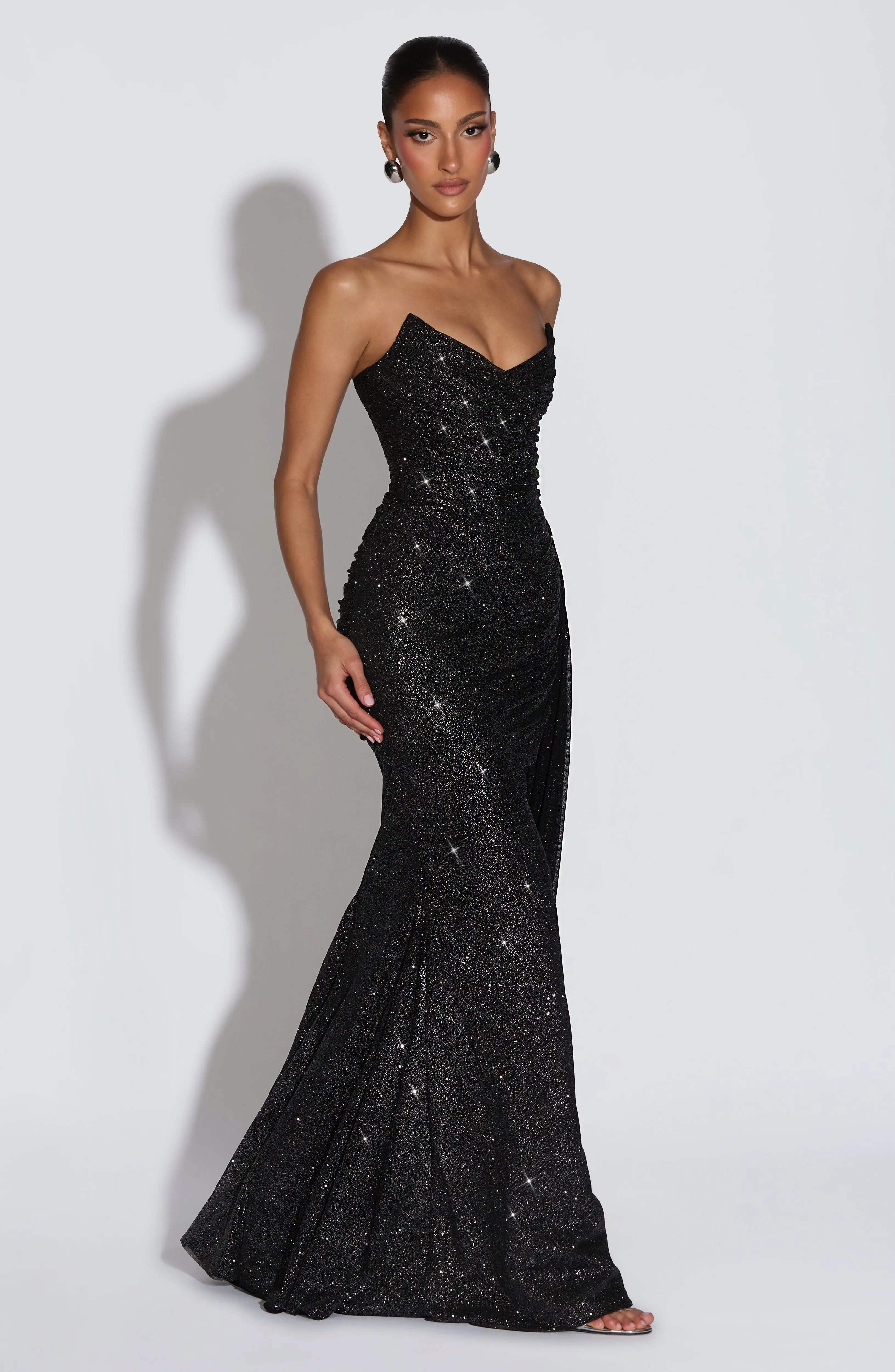 Ashika Maxi Dress - Black Sparkle - Image 5