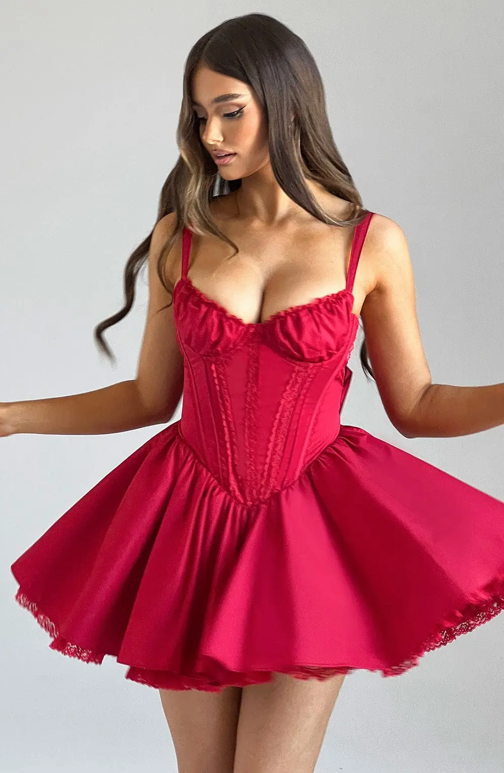 Josie Mini Dress - Red - Image 3