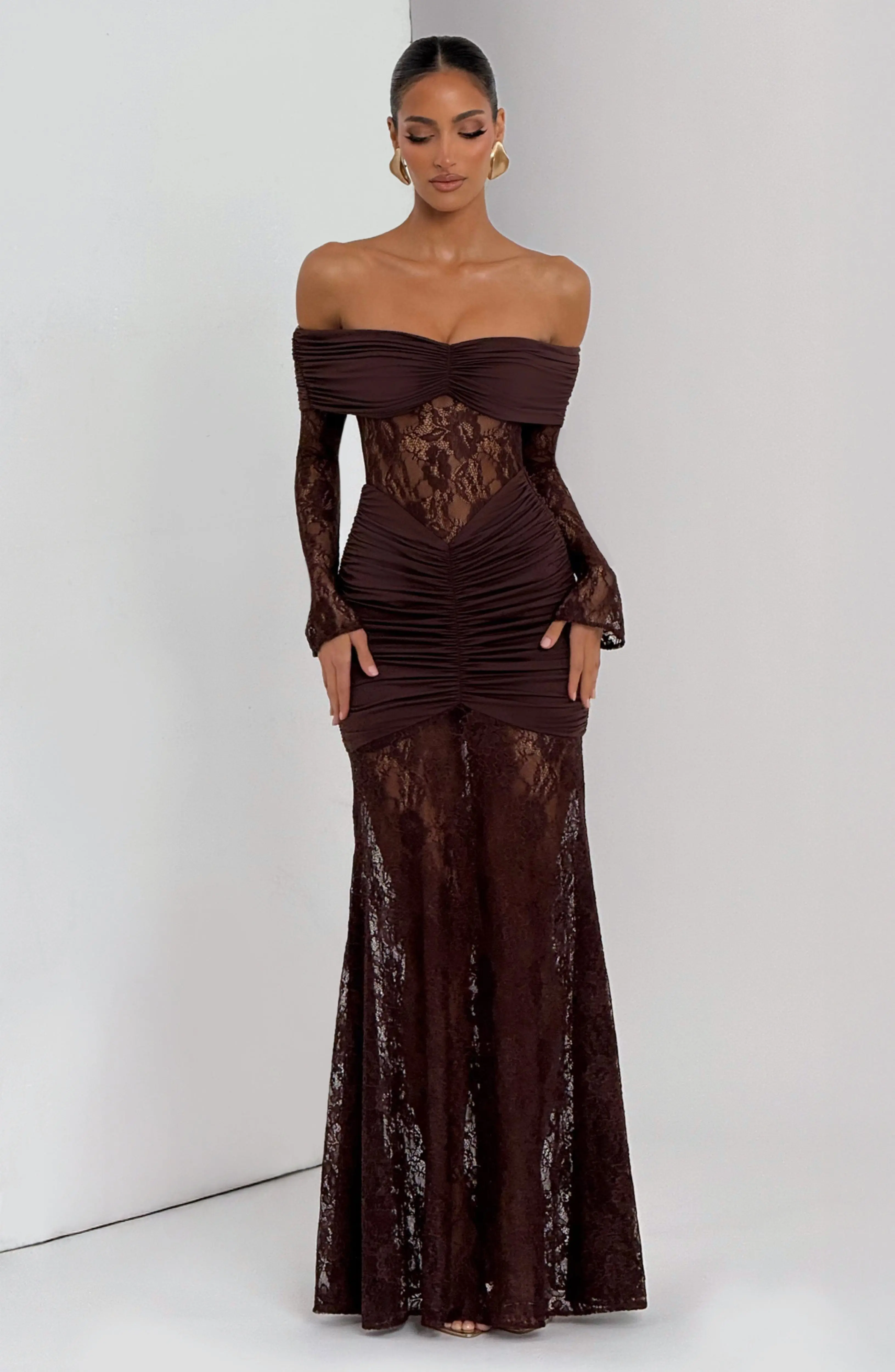 Sauline Maxi Dress - Plum Brown - Image 6