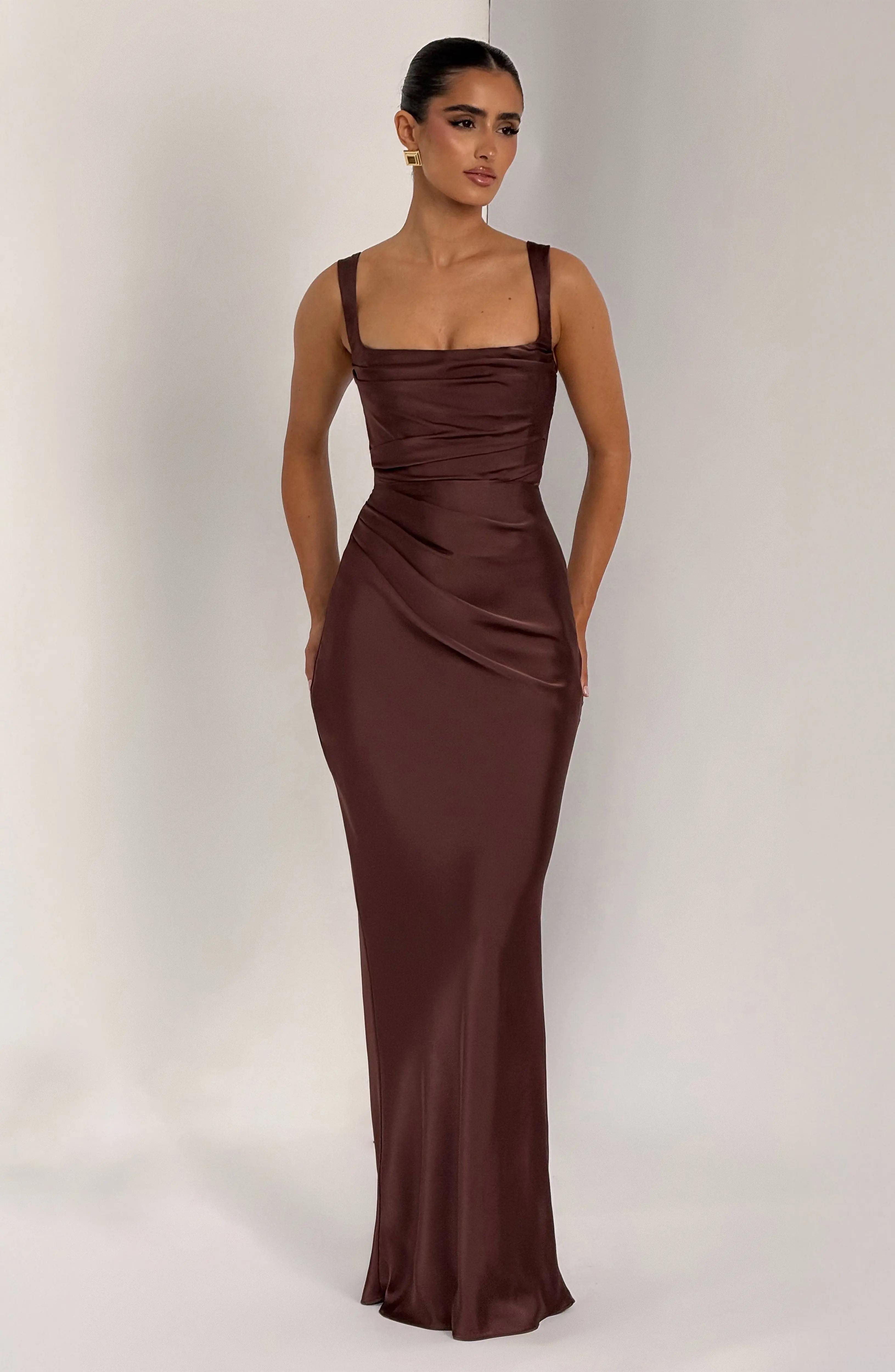 Calanthe Maxi Dress - Plum Brown - Image 6
