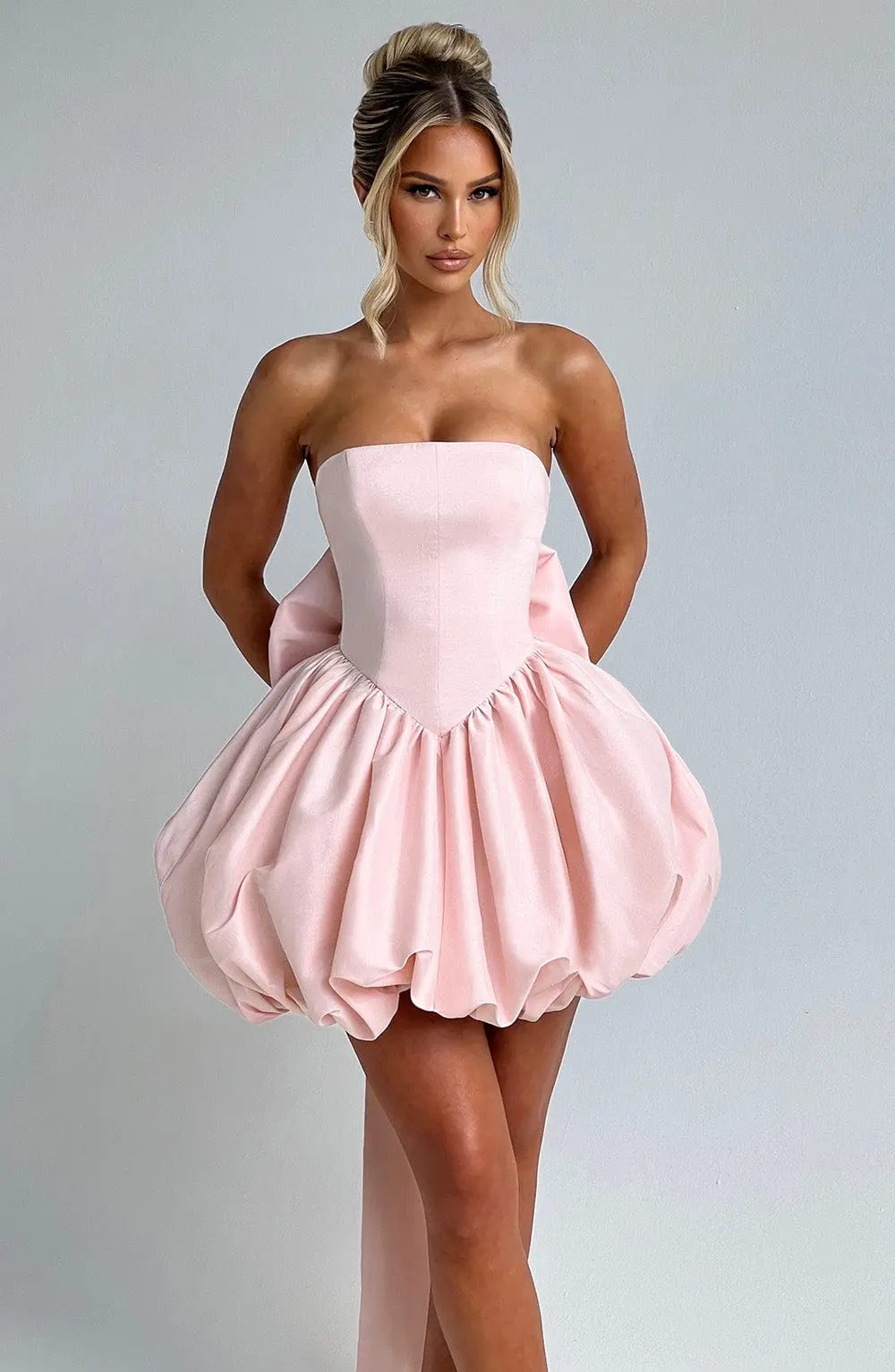 Lotus Mini Dress - Blush - Image 4