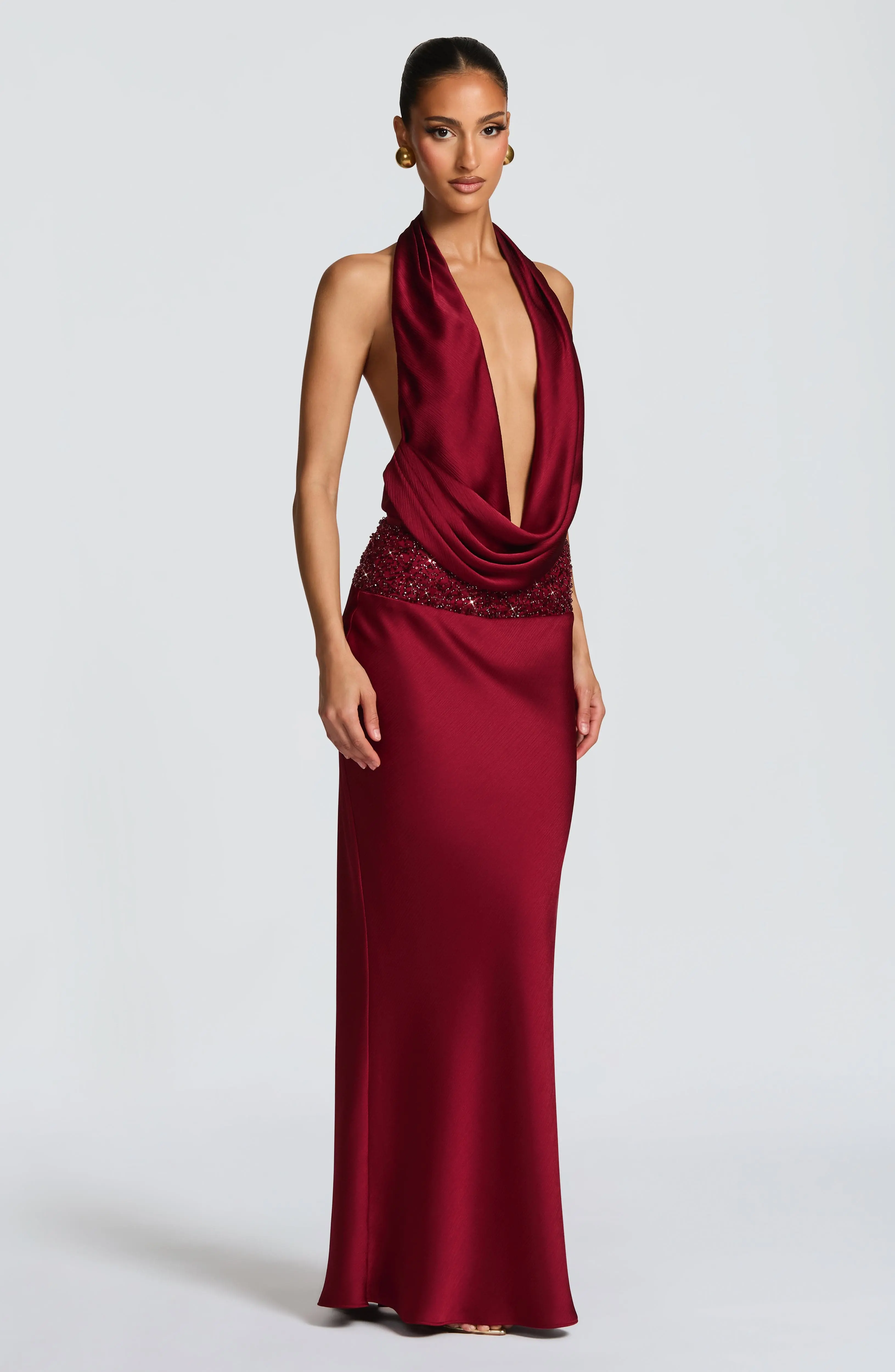Ira Maxi Skirt - Burgundy - Image 2