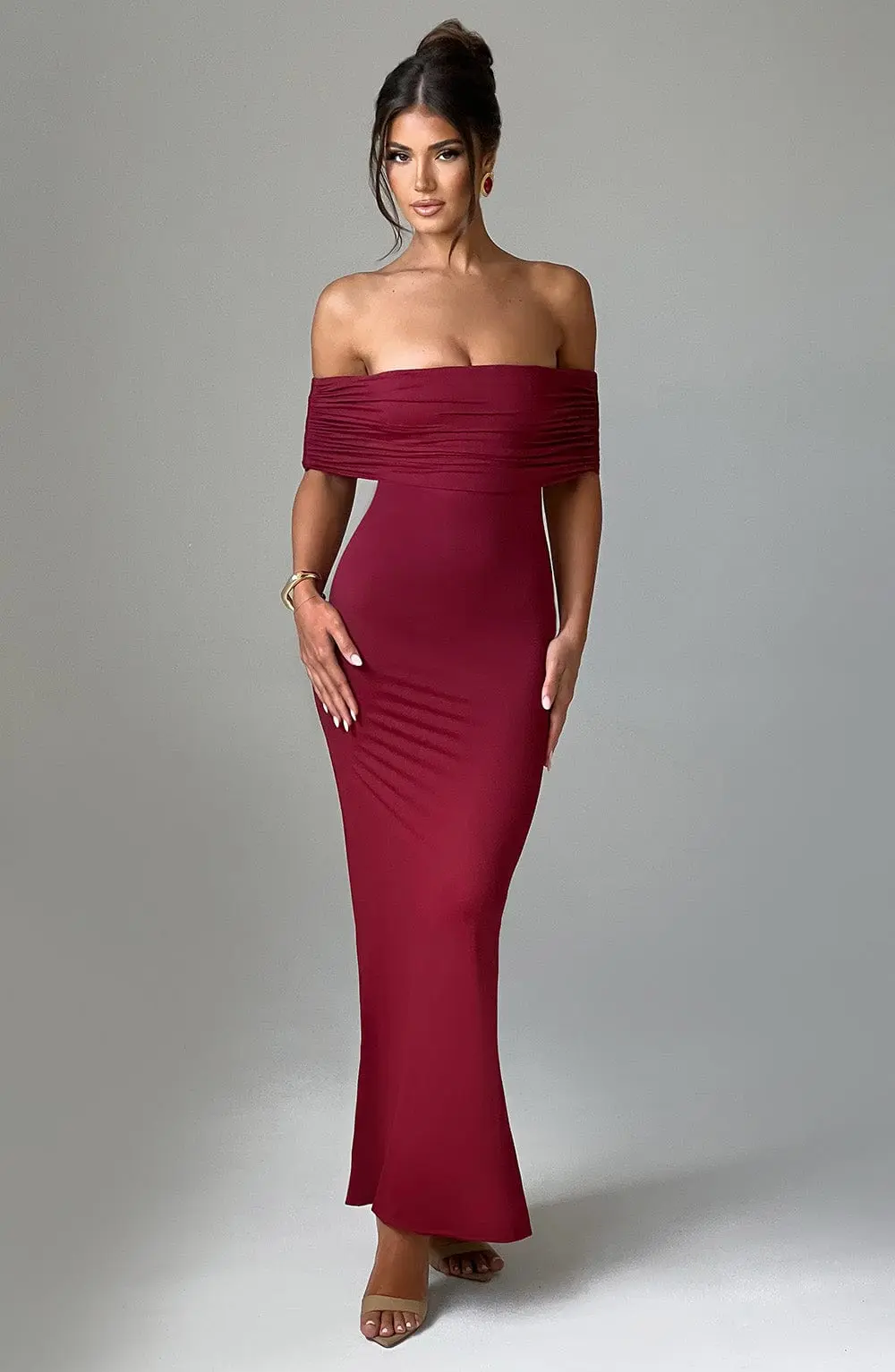Belinda Maxi Dress - Burgundy - Image 5