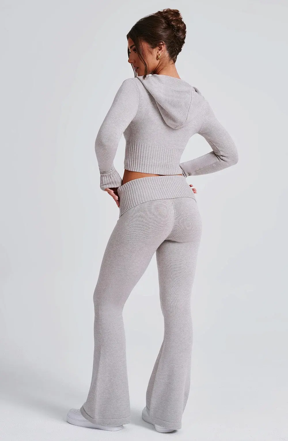 Portia Knit Pants - Light Grey Marl - Image 9