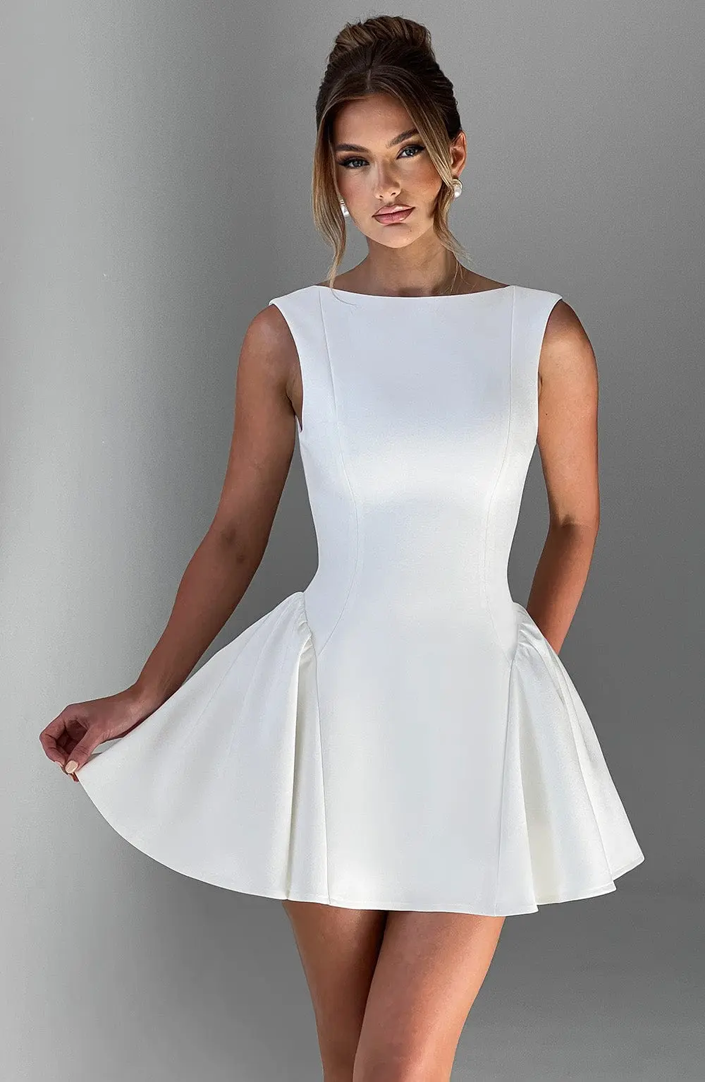 Yalina Mini Dress - Ivory - Image 11