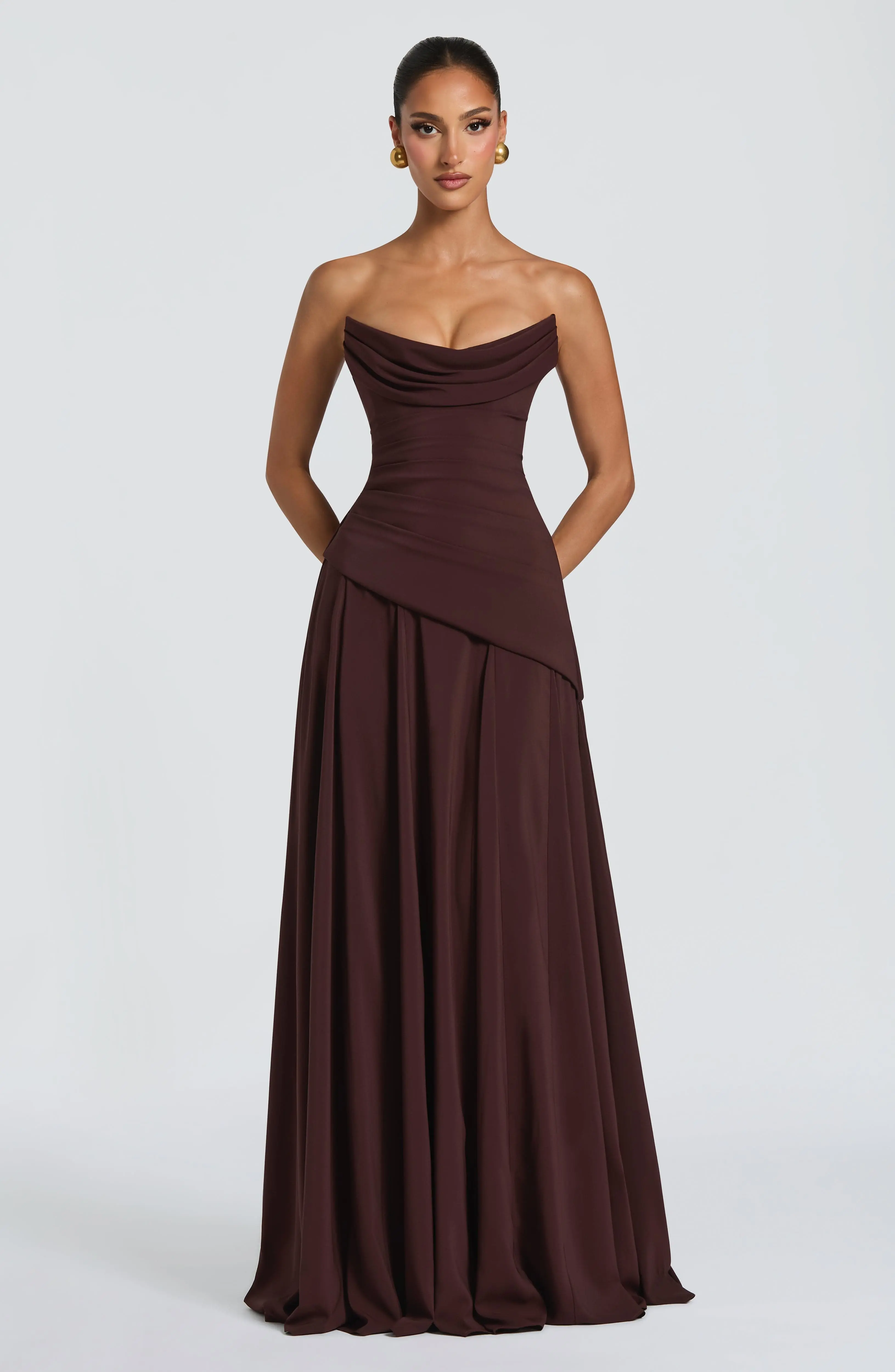 Patricia Maxi Dress - Plum Brown - Image 2