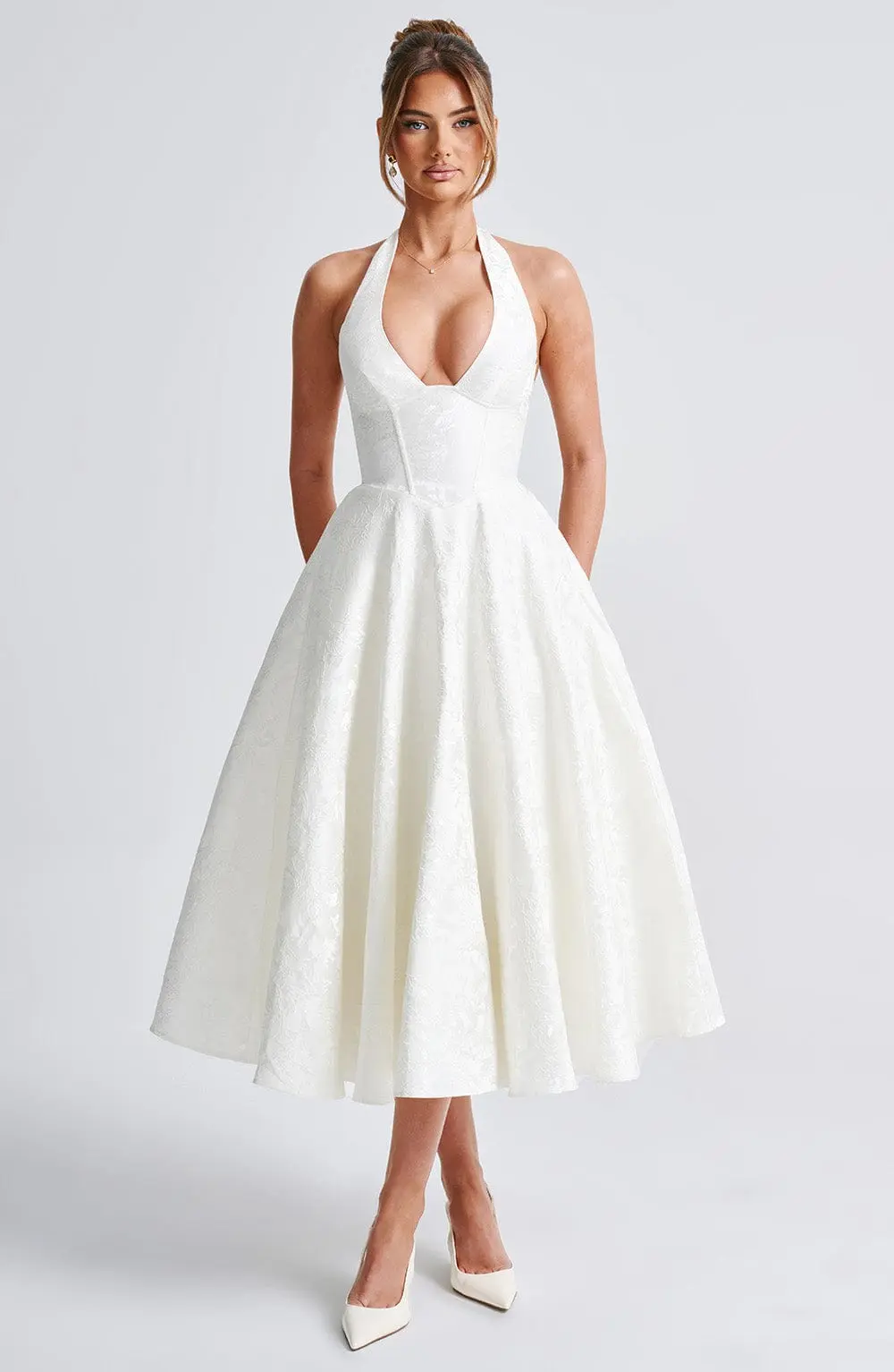 Effie Midi Dress - Ivory - Image 13