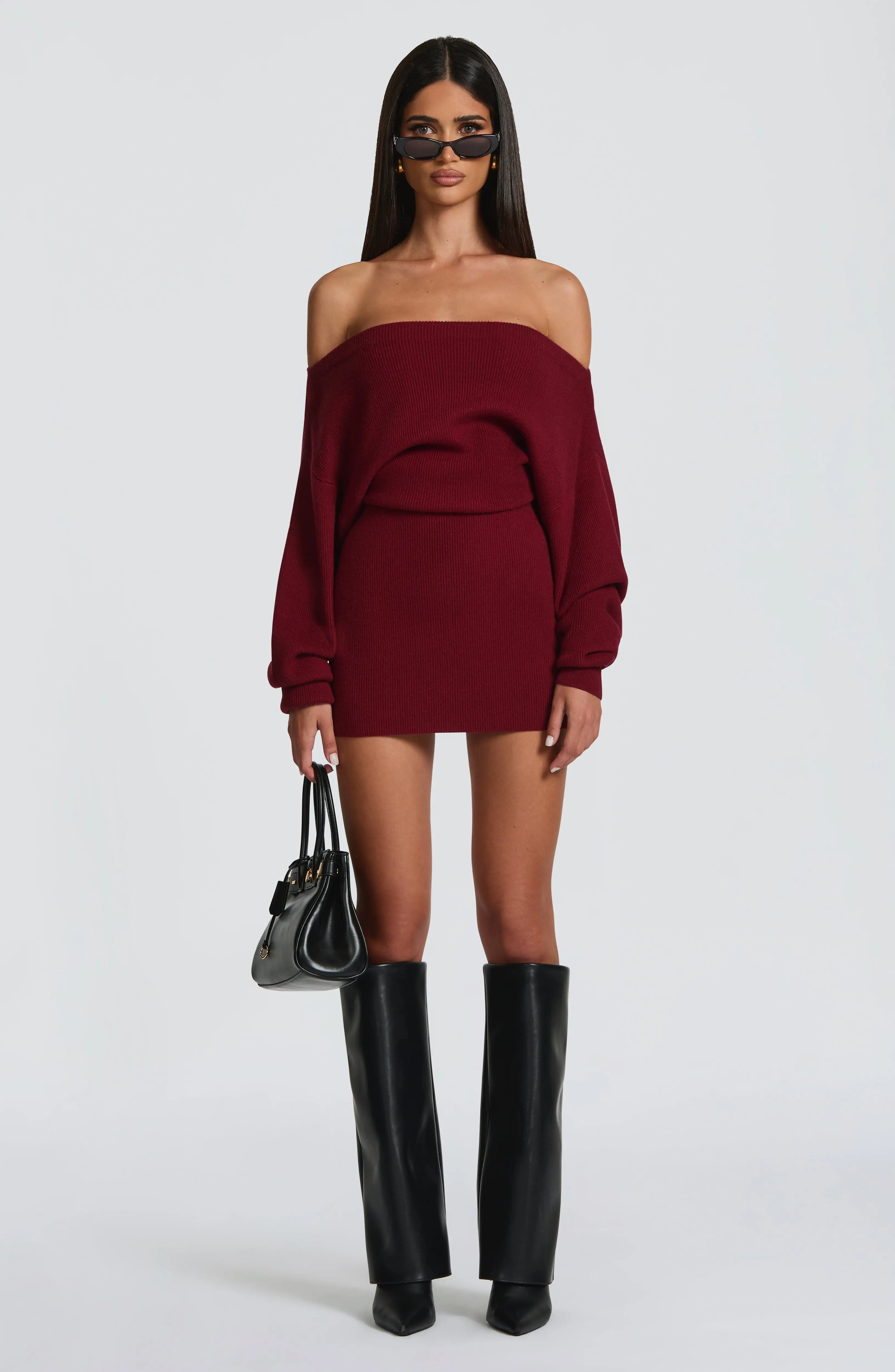 Sawyer Mini Dress - Burgundy - Image 6
