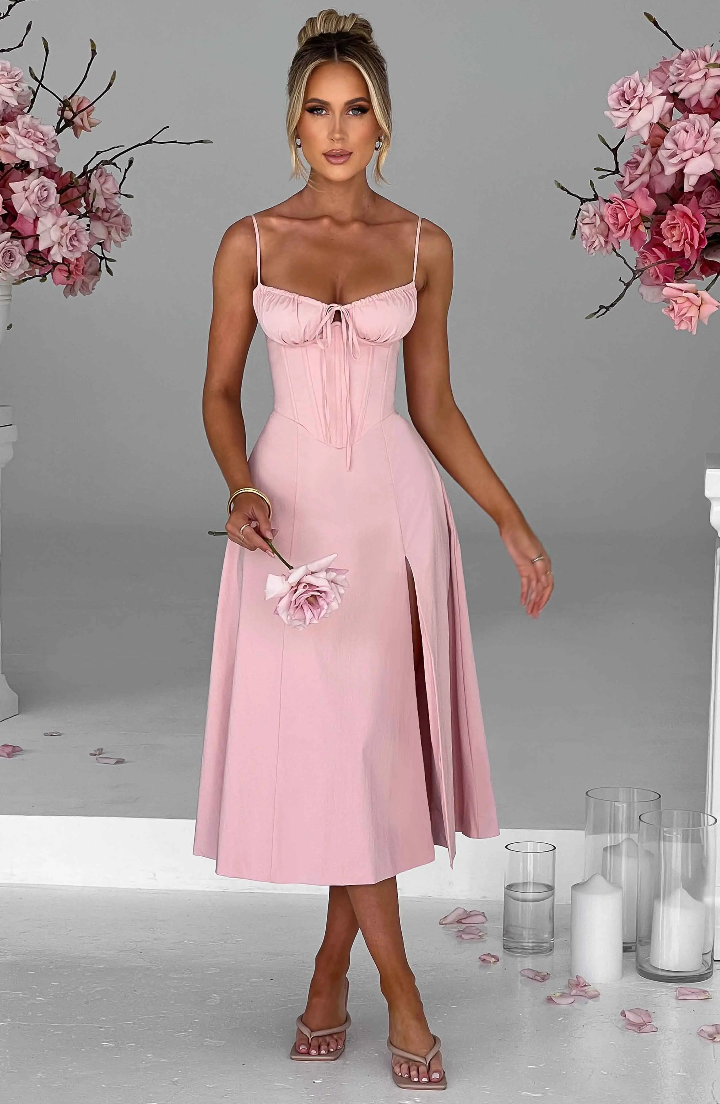 Deanna Midi Dress - Blush - Image 4