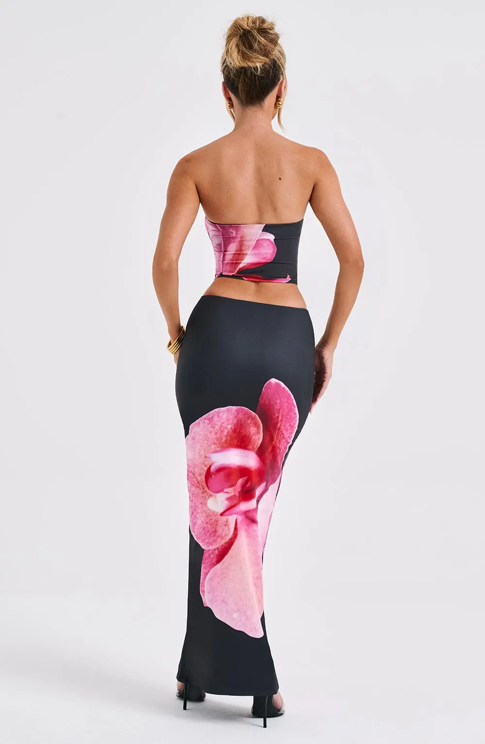 Allegra Maxi Skirt - Black Floral Print - Image 7