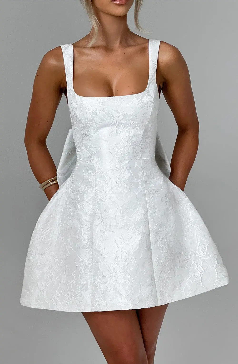 Orla Mini Dress - Ivory - Image 3