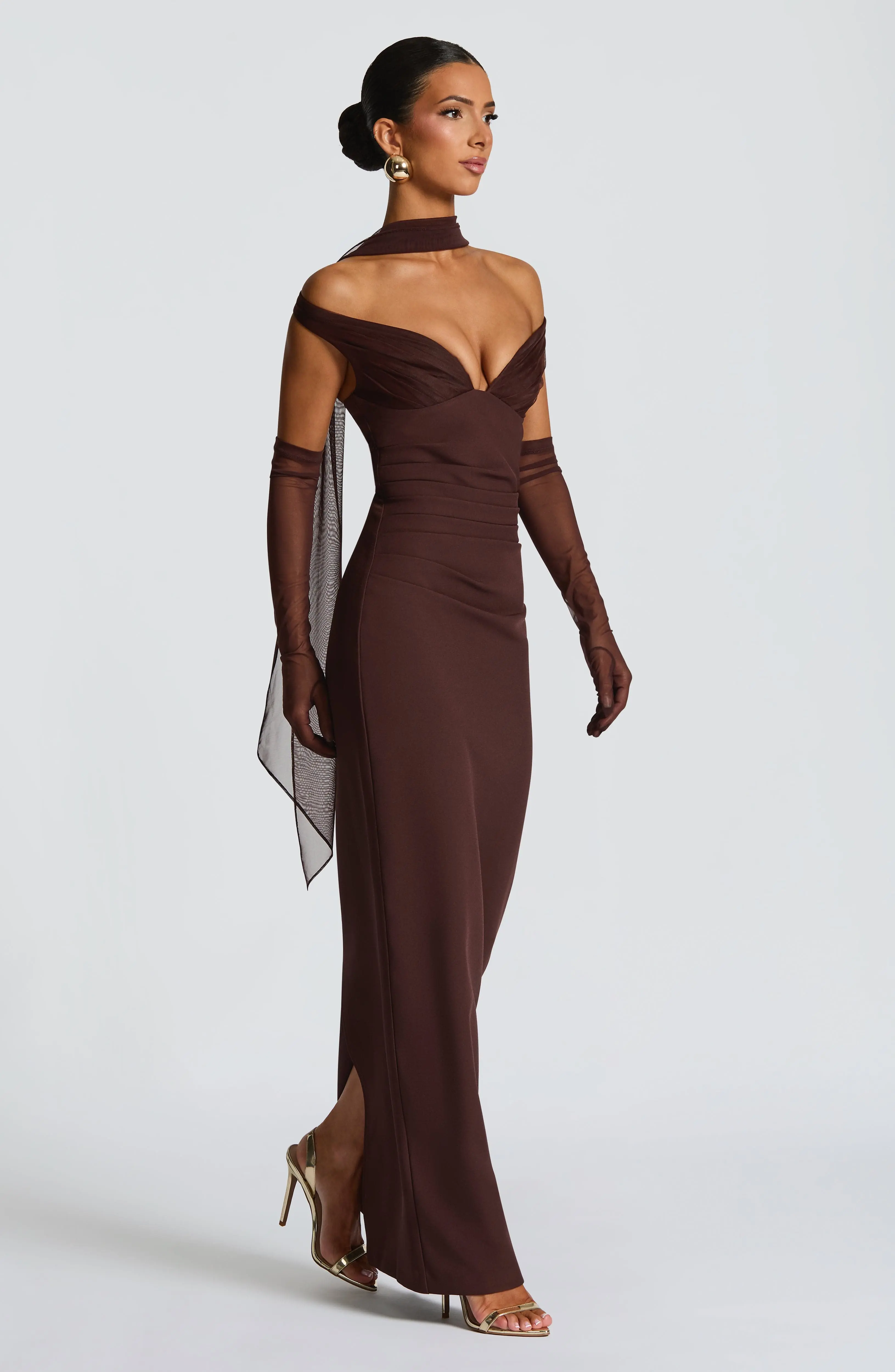 Abigail Maxi Dress - Plum Brown - Image 9