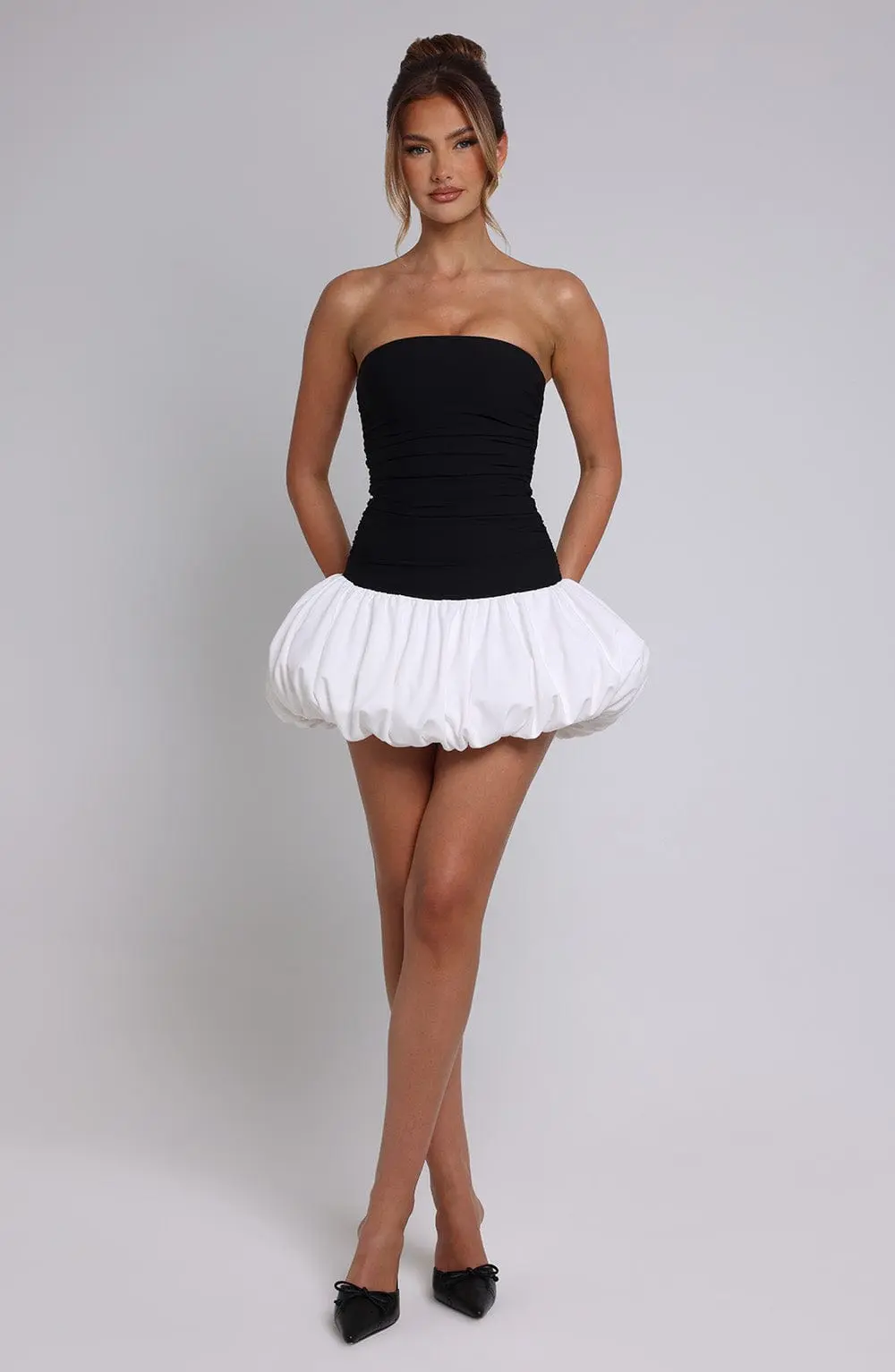 Gemma Mini Dress - Black/White - Image 10